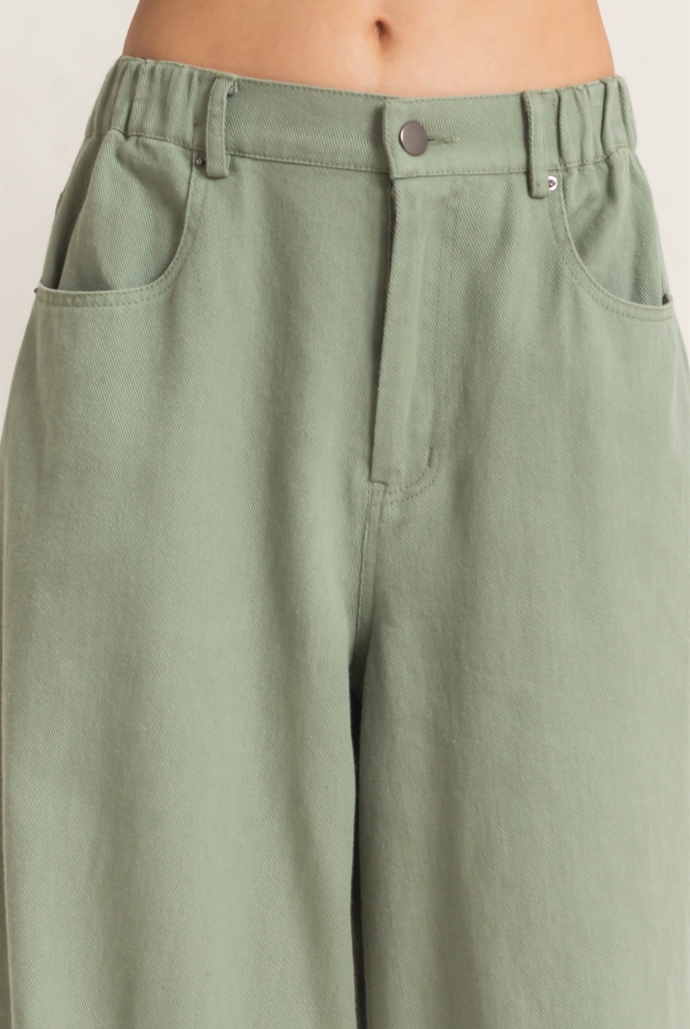Wholesale Wide-Leg High-Rise Pants Pants HF26F222-D OLIVE HYFVE