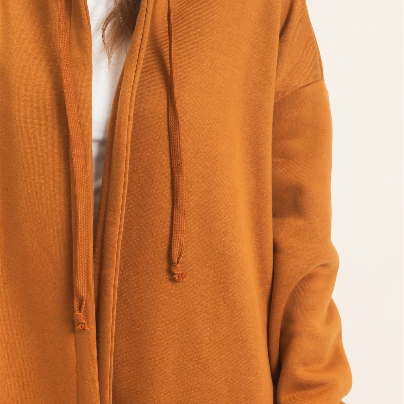 Wholesale Oversized Hooded Open Front Coat Coats & Jackets HF26F142-D CAMEL HYFVE