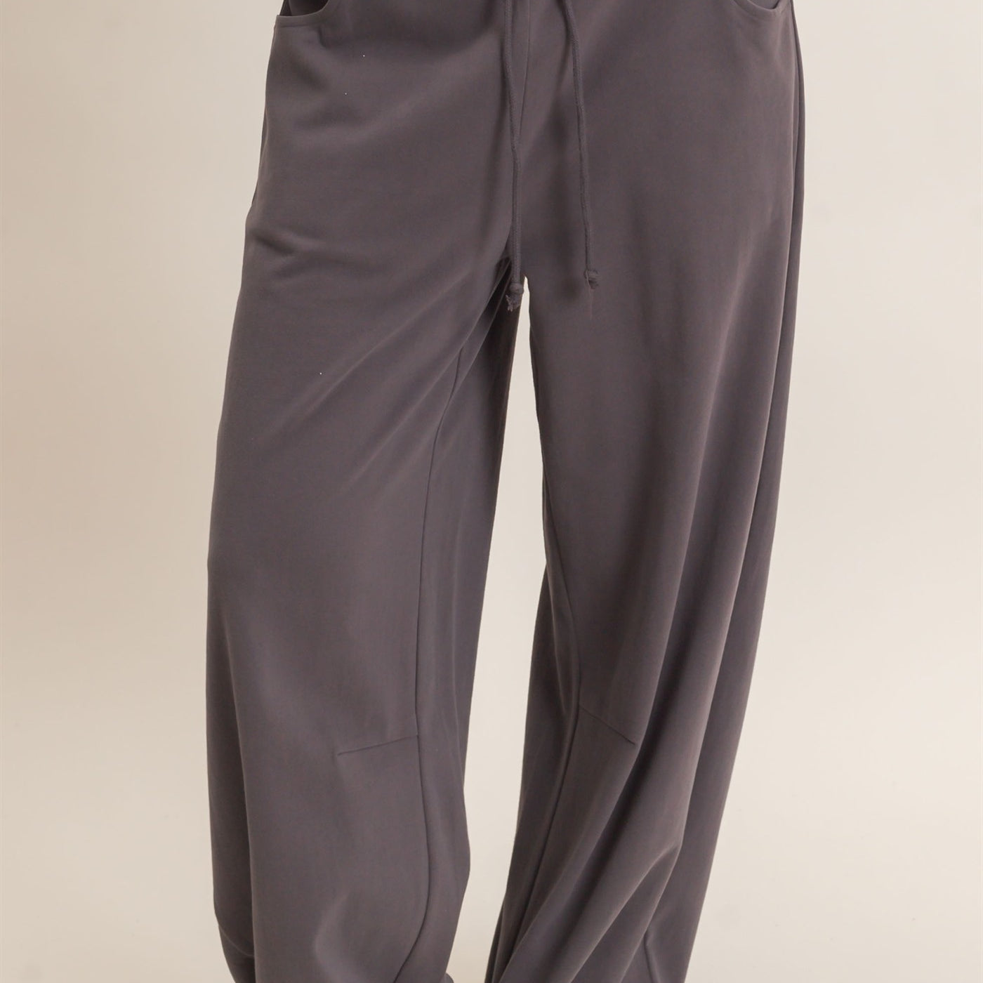 Wholesale Washed Barrel Sweatpants Pants DZ26E379 CHARCOAL DOUBLE ZERO