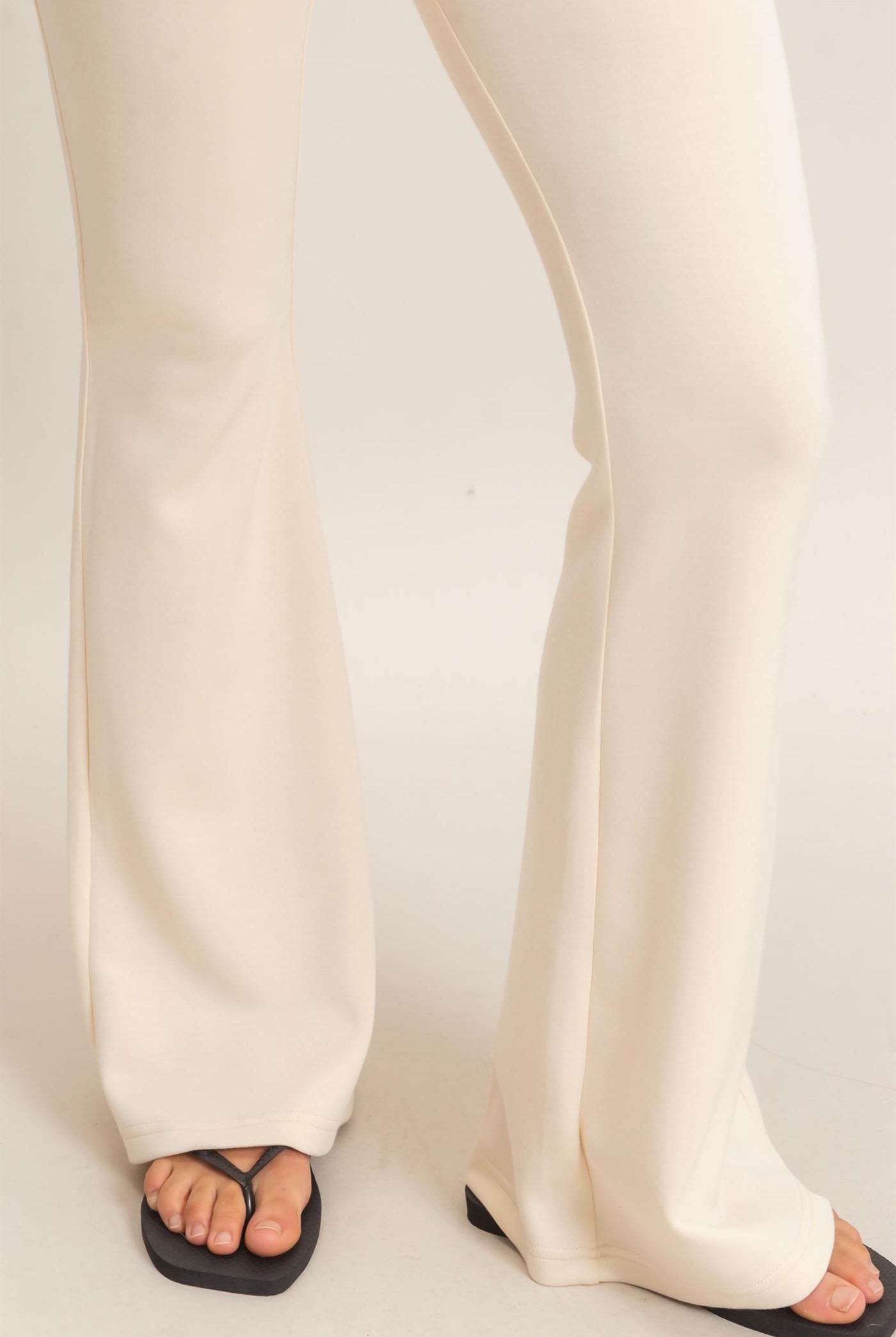 Wholesale Flared Elastic Waist Pants Pants DZ26E393 ALPACA DOUBLE ZERO