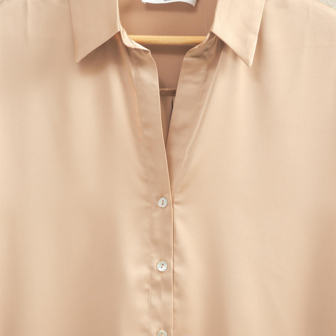 Wholesale Sleeveless Satin Button-Up Blouse Blouses DZ26A726 DARK TAUPE DOUBLE ZERO