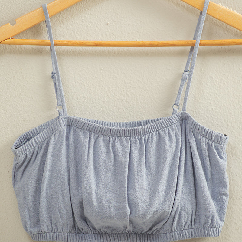 Wholesale Cami Bandeau Crop Top Clothing Tops DZ22C556 PALE INDIGO DOUBLE ZERO