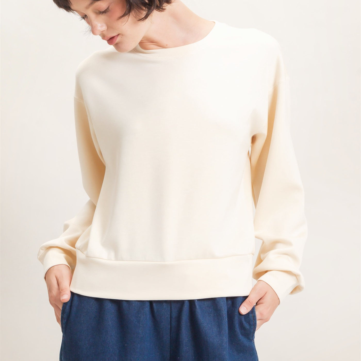 Wholesale Crew Neck Sweatshirt Sweatshirts DZ26C966 ALPACA DOUBLE ZERO