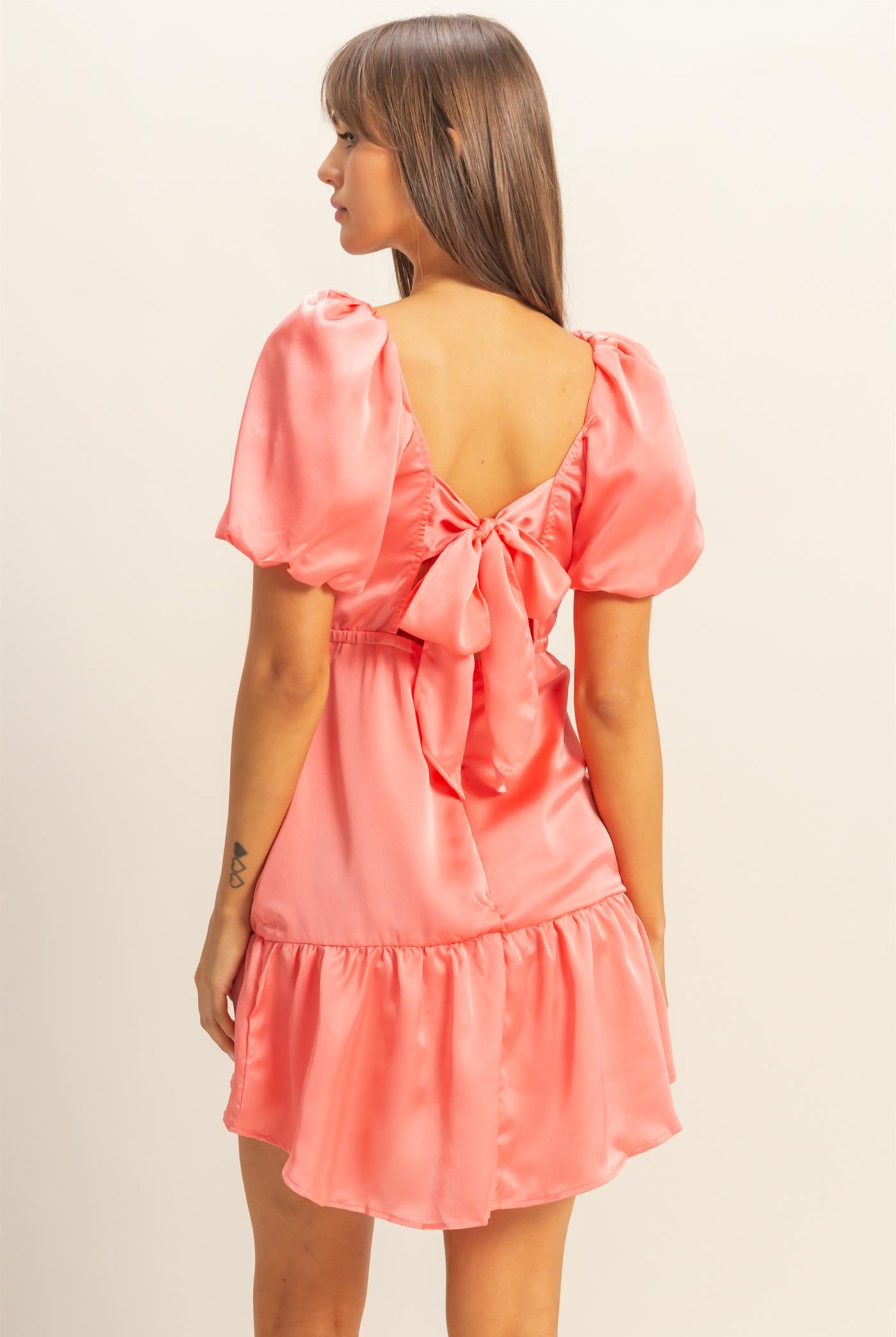 Wholesale Ruched Mini Dress Dresses HF22C741 CORAL HYFVE