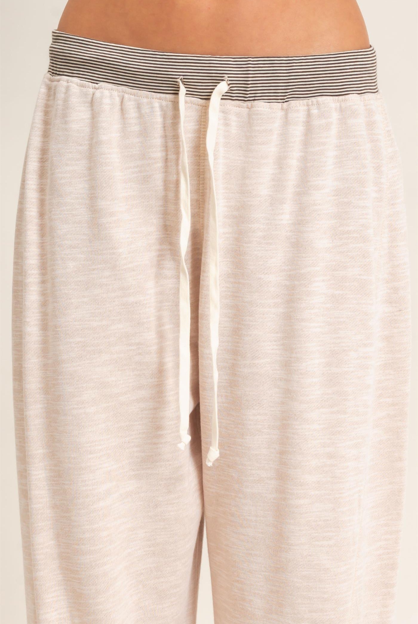 Wholesale Striped Waist Drawstring Pants Pants HF26E558 OATMEAL HYFVE