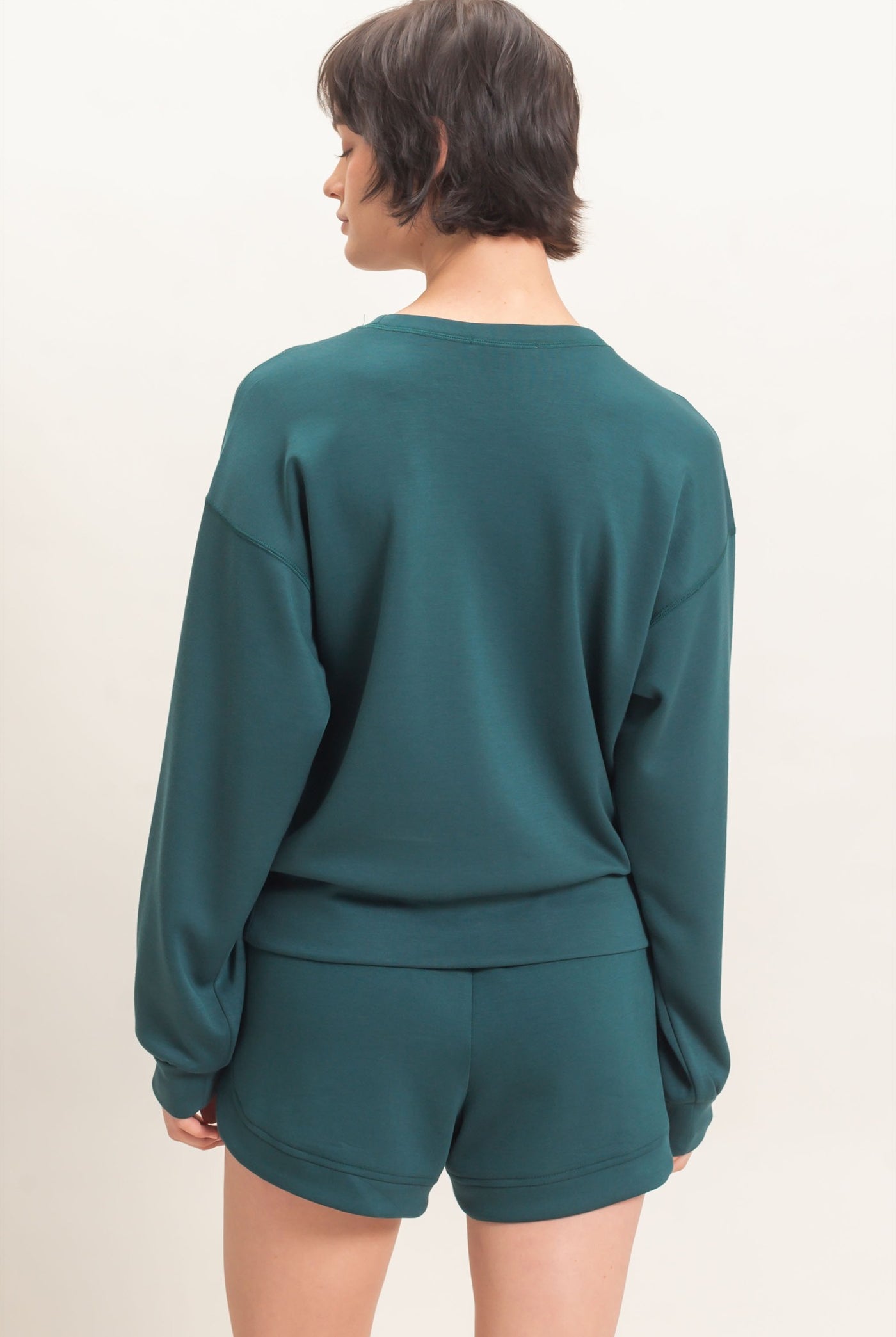 Wholesale Crew Neck Sweatshirt Sweatshirts DZ26C966 DEEP GREEN DOUBLE ZERO