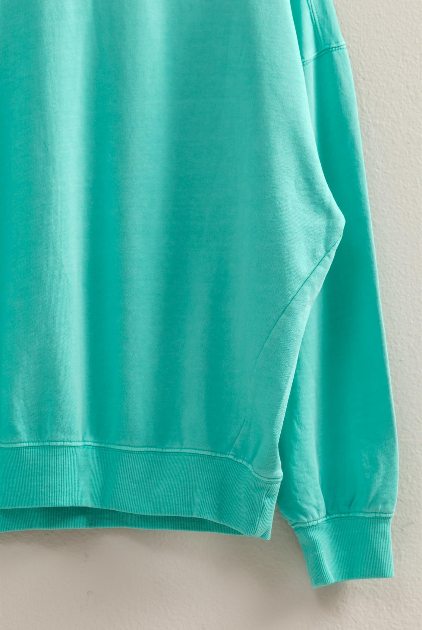 Wholesale Warm Long Sleeve French Terry Sweatshirt Sweatshirts DZ25C733 TURQUOISE HYFVE