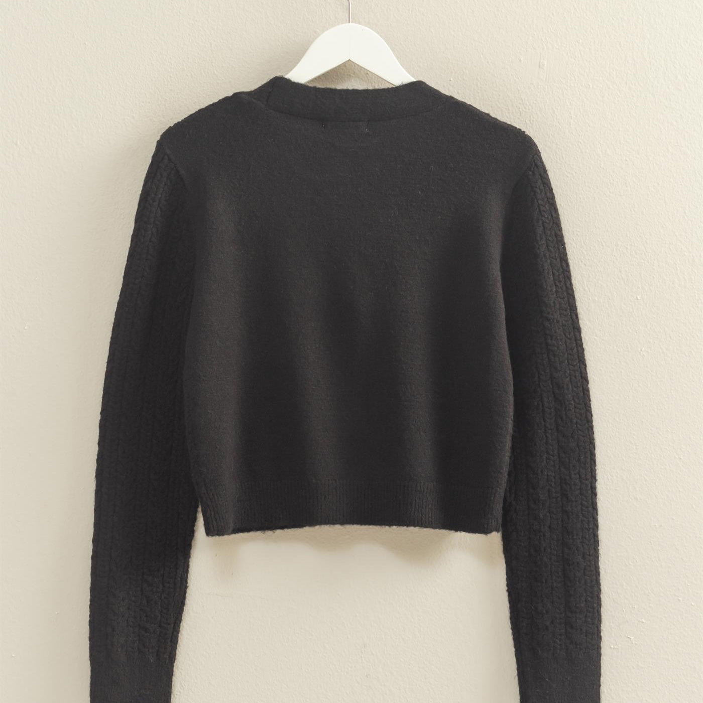 Wholesale Buttoned Cable Knit Sweater Cardigans HF25E396 BLACK DOUBLE ZERO