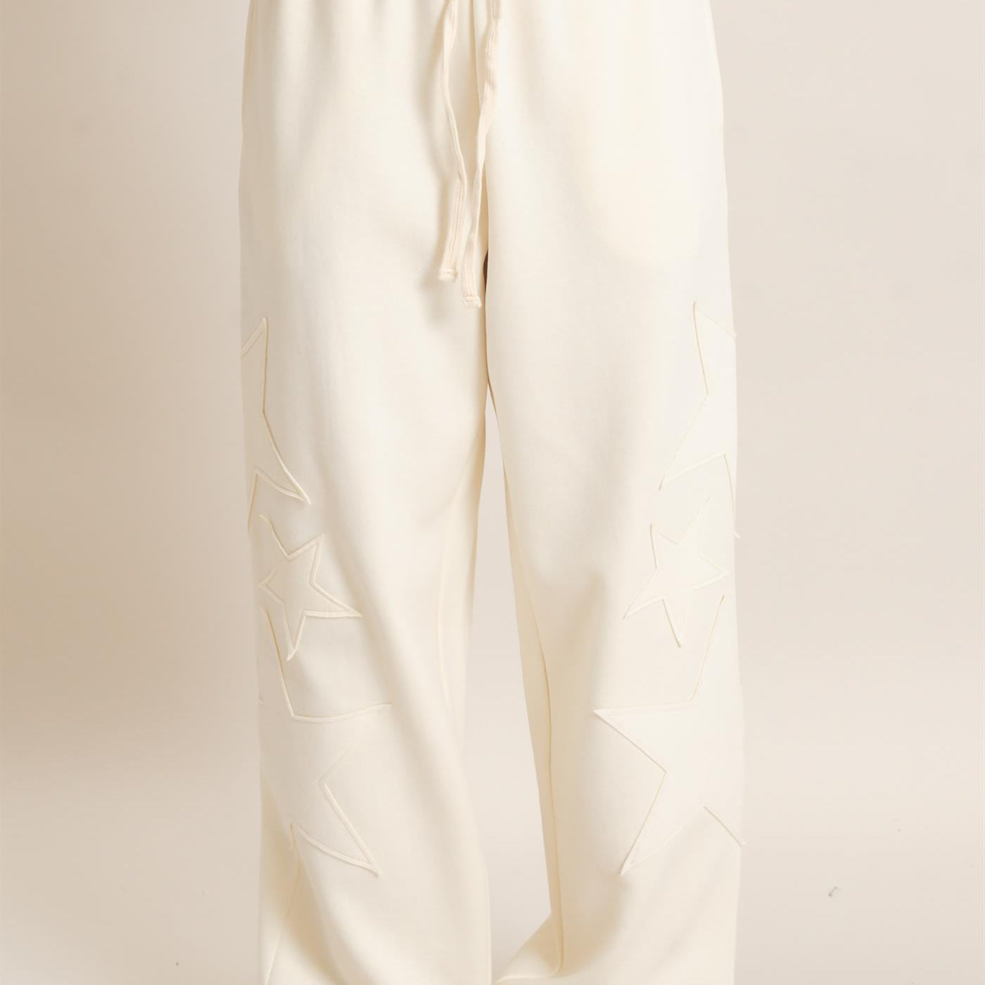Wholesale Star Patch Jogger Pants Joggers DZ26E889 CREAM DOUBLE ZERO