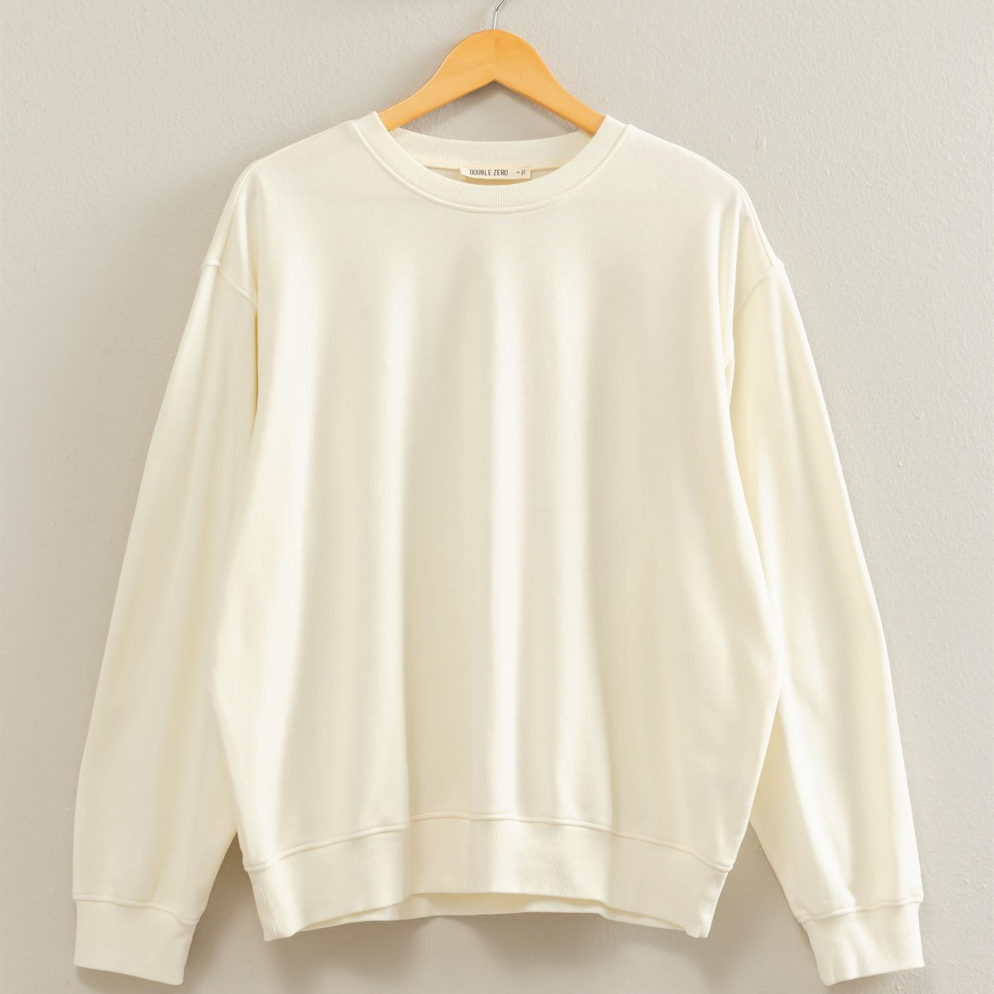 Wholesale Mineral Wash Crew Neck Sweatshirt Sweatshirts DZ26E990 CREAM DOUBLE ZERO
