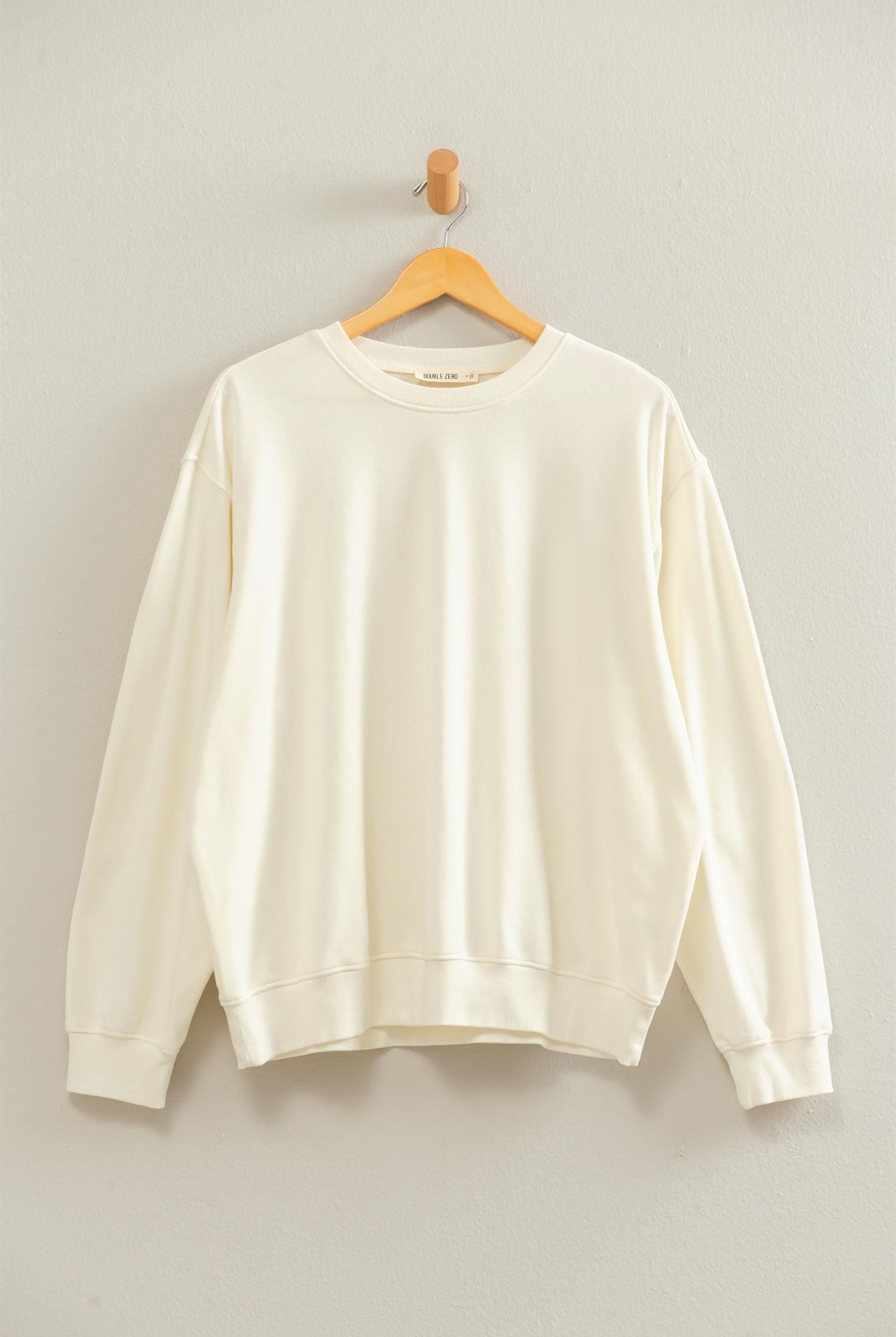 Wholesale Mineral Wash Crew Neck Sweatshirt Sweatshirts DZ26E990 CREAM DOUBLE ZERO