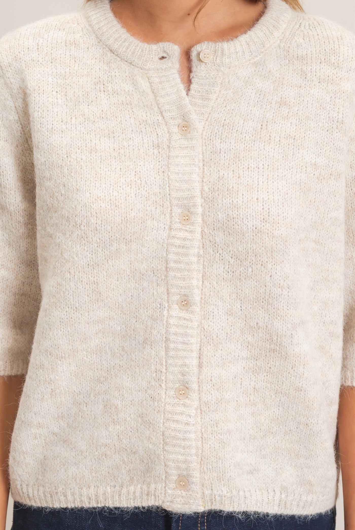 Wholesale Button-Up Cardigan Cardigans HF26E228 OATMEAL HYFVE