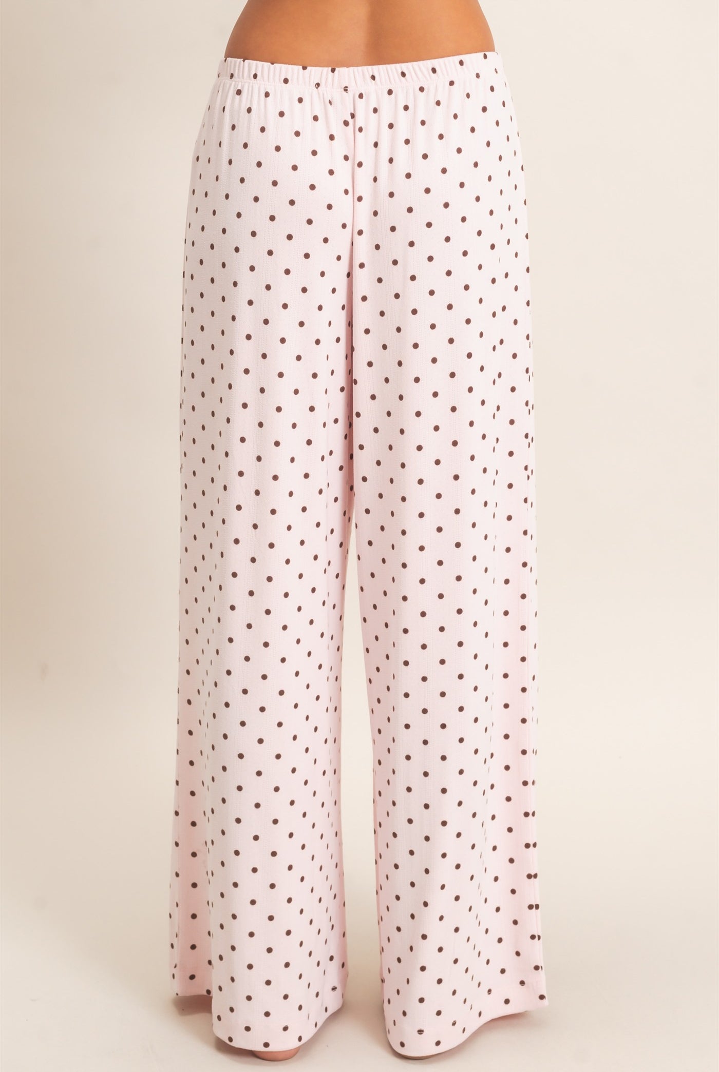 Wholesale Polka Dot Wide Leg Pants Pants DZ27A168 LIGHT PINK DOUBLE ZERO