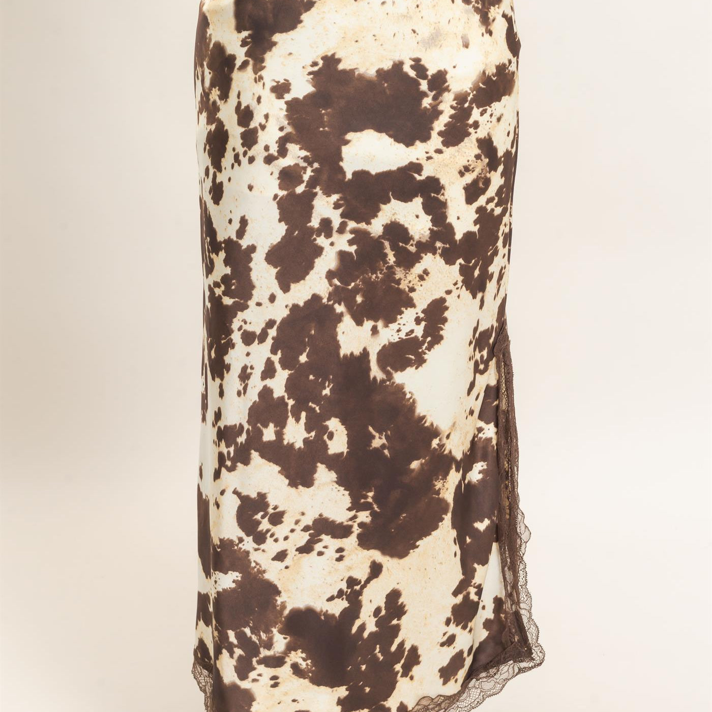 Wholesale Satin Cow Print Skirt Skirts HF26C851 BROWN HYFVE