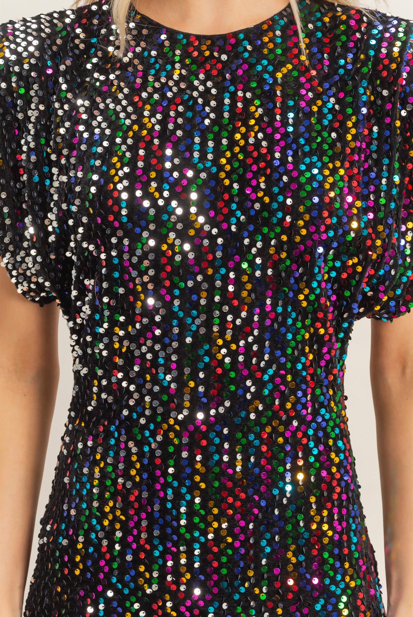 Wholesale Sequin Velvet Mini Dress Dresses HF25F372 MULTI HYFVE