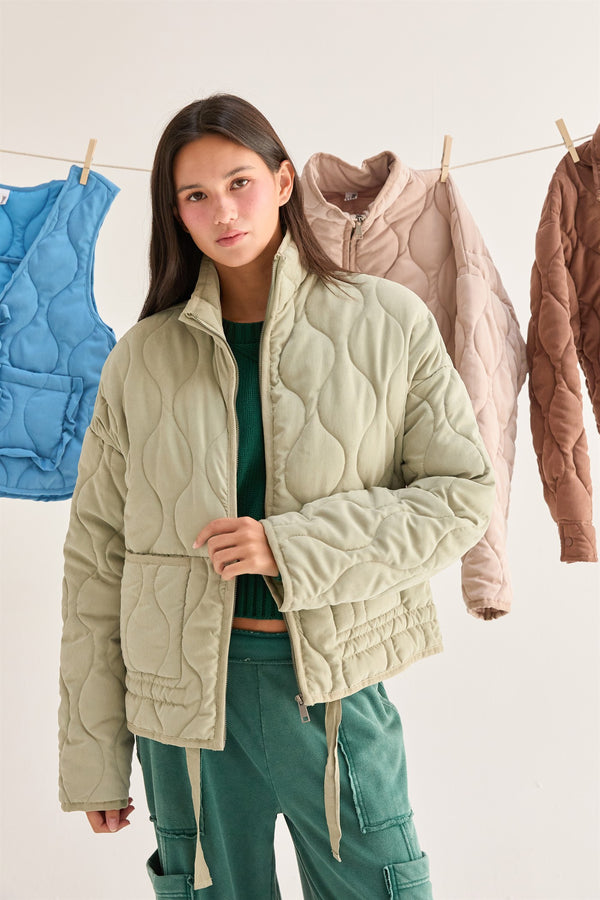 Quilted Jacket With Drawstring Hem