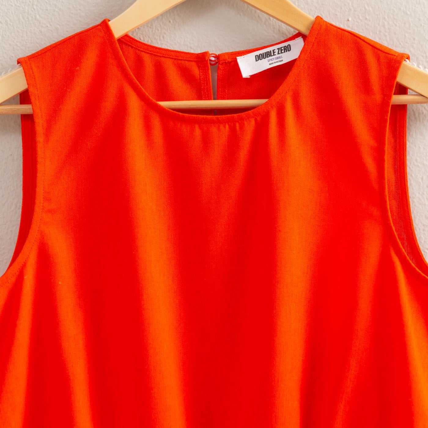 Wholesale Sand Washed Sleeveless Crop Top Clothing Tops DZ25C515 TOMATO DOUBLE ZERO