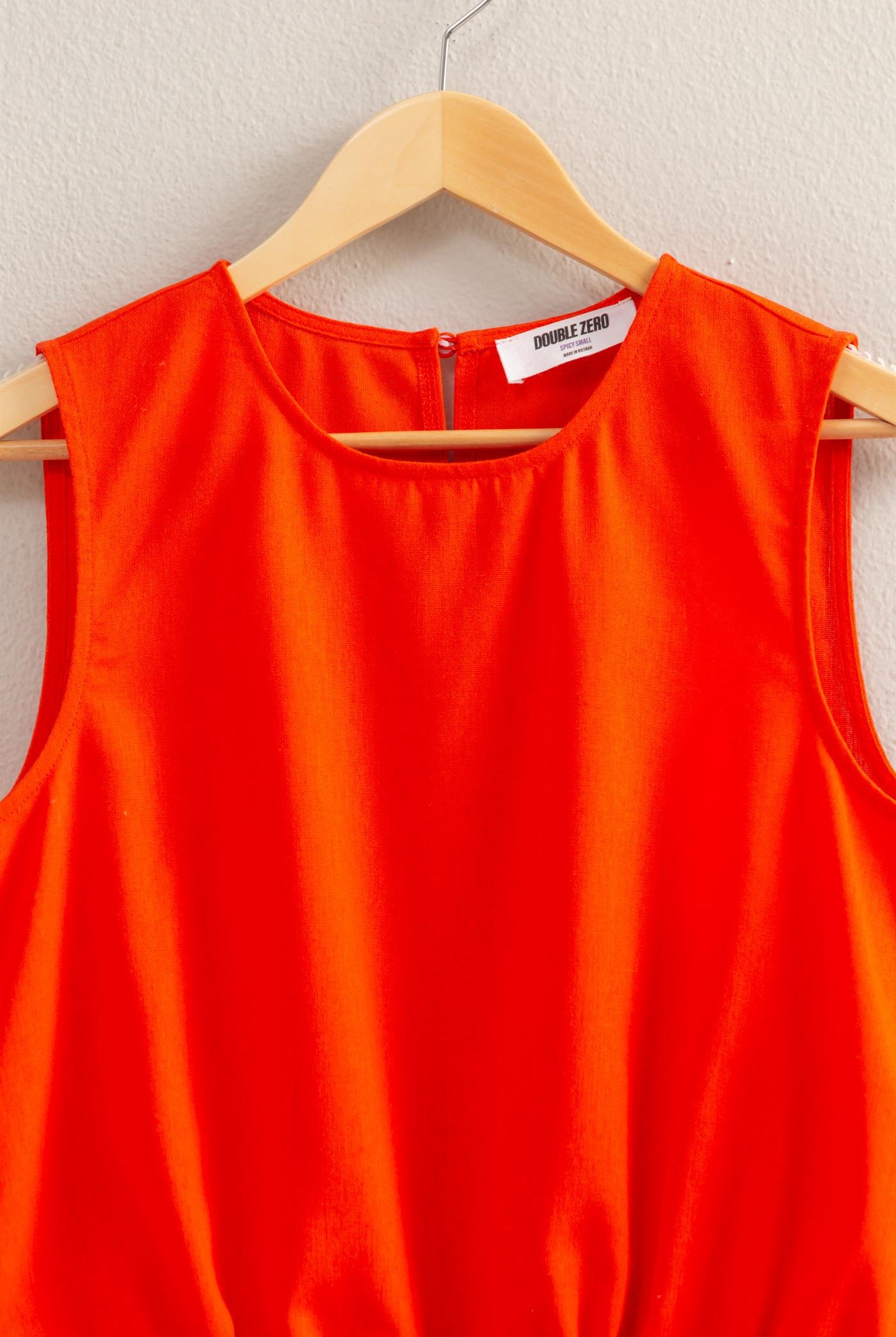 Wholesale Sand Washed Sleeveless Crop Top Clothing Tops DZ25C515 TOMATO DOUBLE ZERO