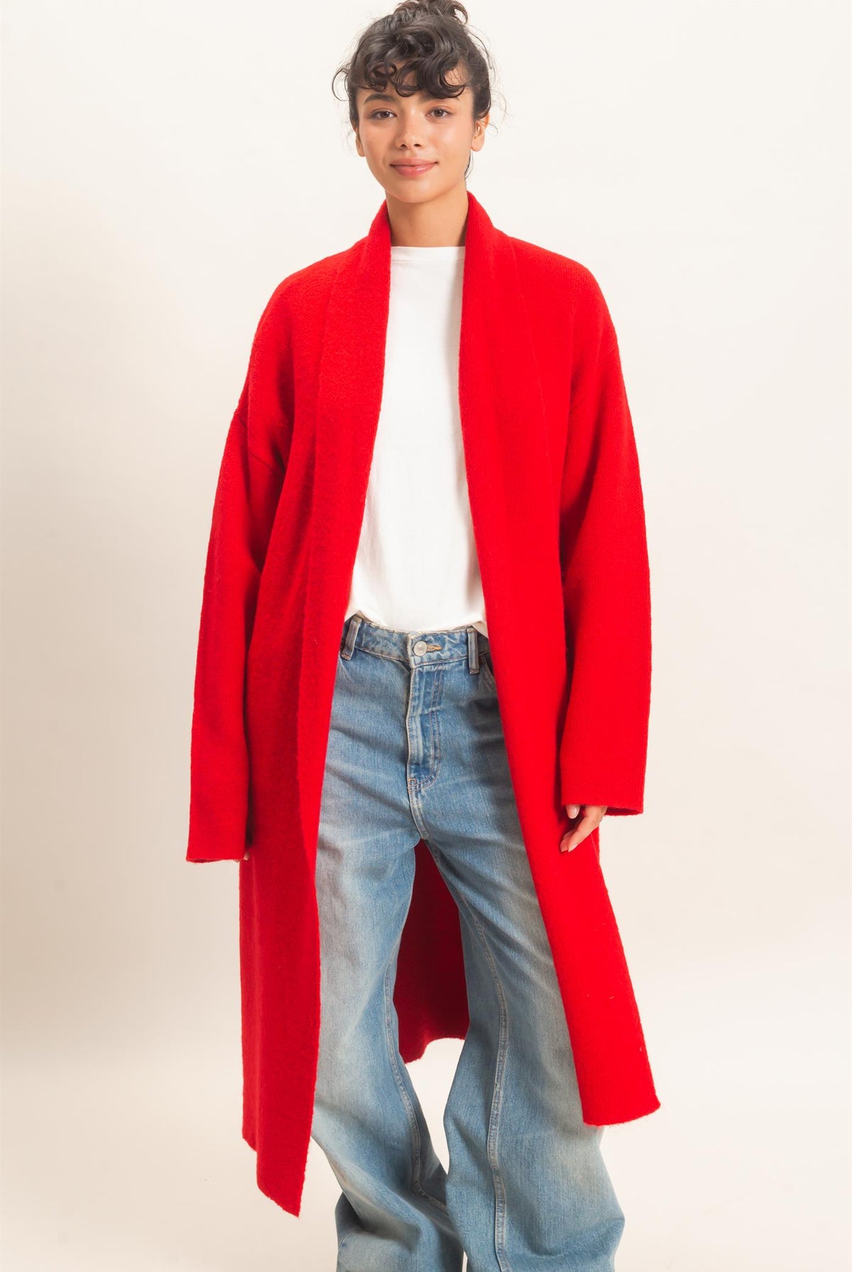 Wholesale Duster Cardigan Sweaters DZ26E267 RED DOUBLE ZERO
