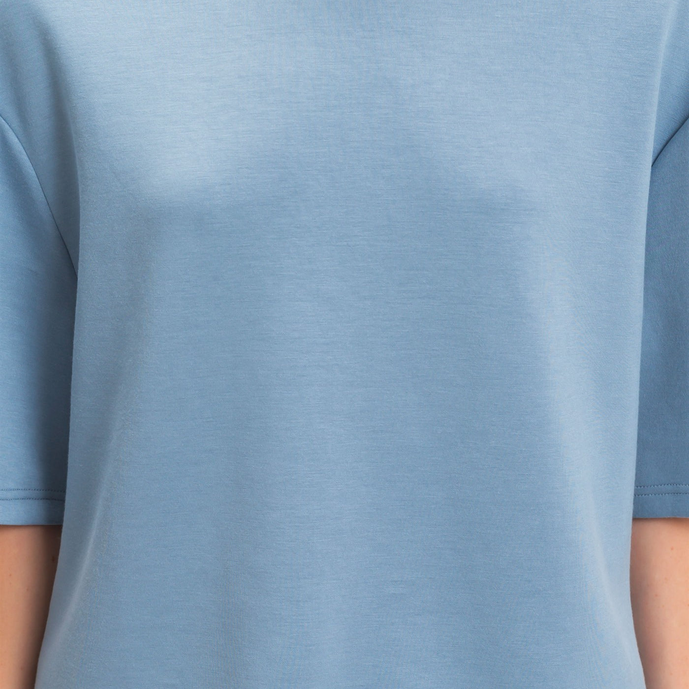 Wholesale Loose Fit Crew Neck Short Sleeve Top Clothing Tops DZ26C965 DUSTY BLUE DOUBLE ZERO