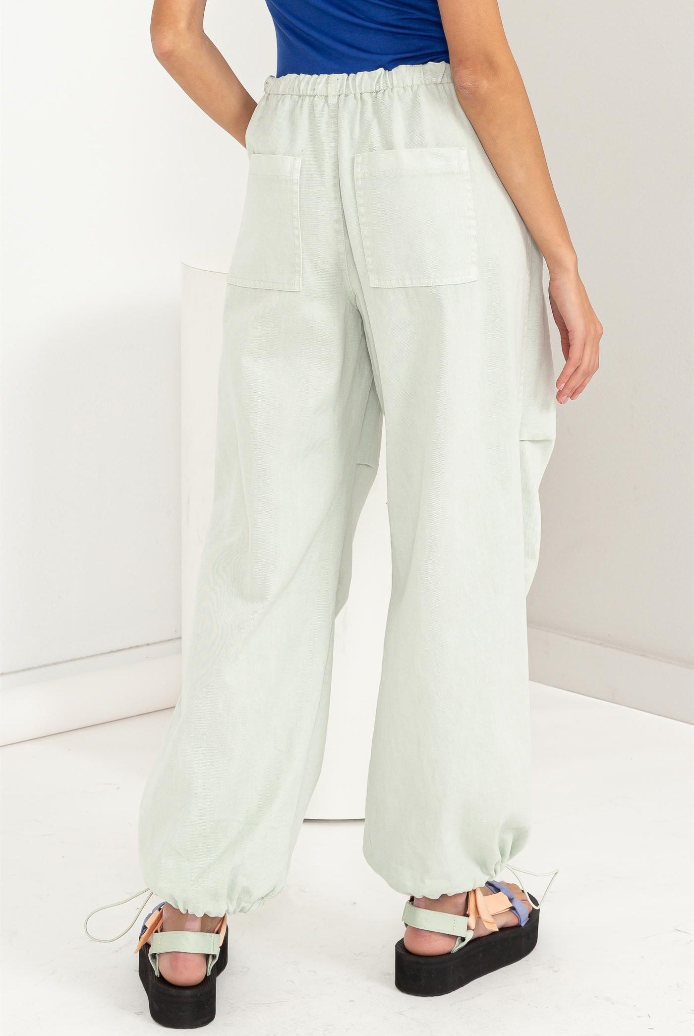 Wholesale Mid Rise Parachute Pants Pants DZ24A518 MINT DOUBLE ZERO