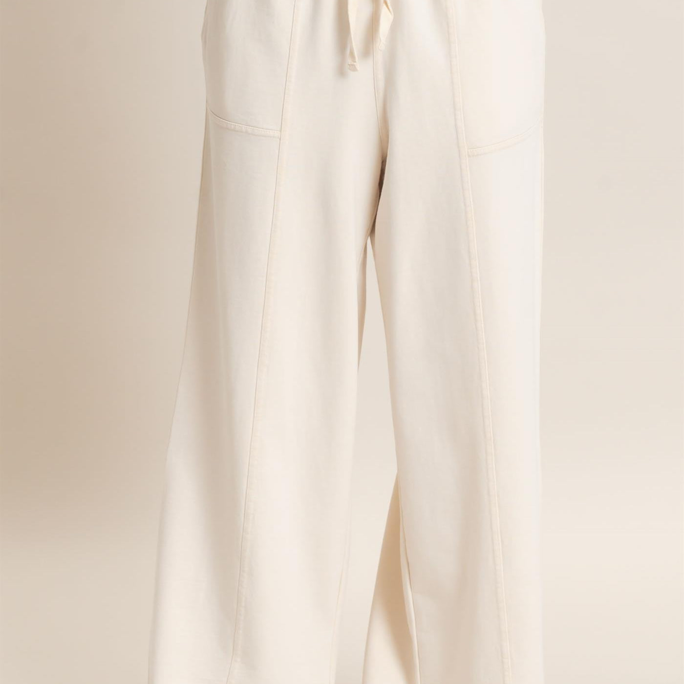Wholesale Acid Wash Drawstring Waist Wide Leg Pants Pants DZ25A685 ALPACA DOUBLE ZERO