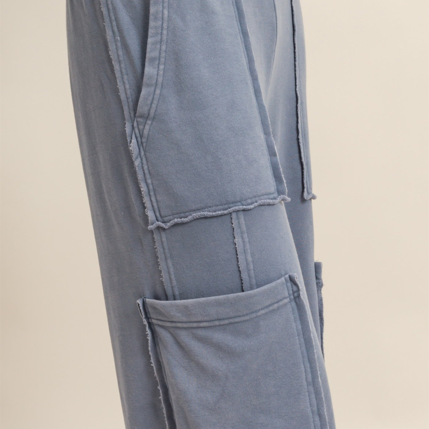 Wholesale Mineral Wash Oversized Utility Sweatpants Sweatpants DZ25C903 DUSTY NAVY DOUBLE ZERO