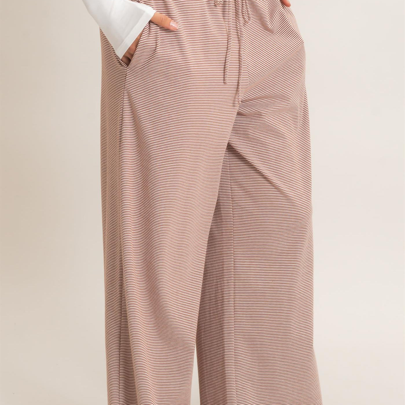 Wholesale Striped Wide-Leg Pants Pants HF26E818 BRICK HYFVE