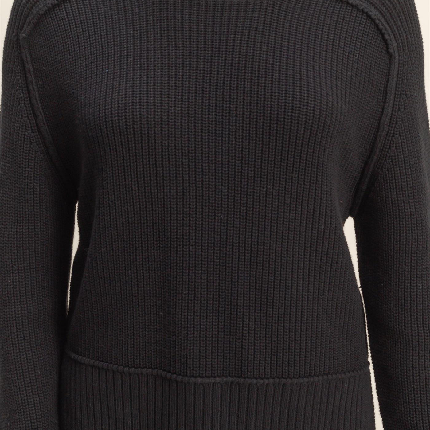Wholesale Ragaln Long Sleeve Side Slit Sweater Sweaters DZ25E812 BLACK DOUBLE ZERO