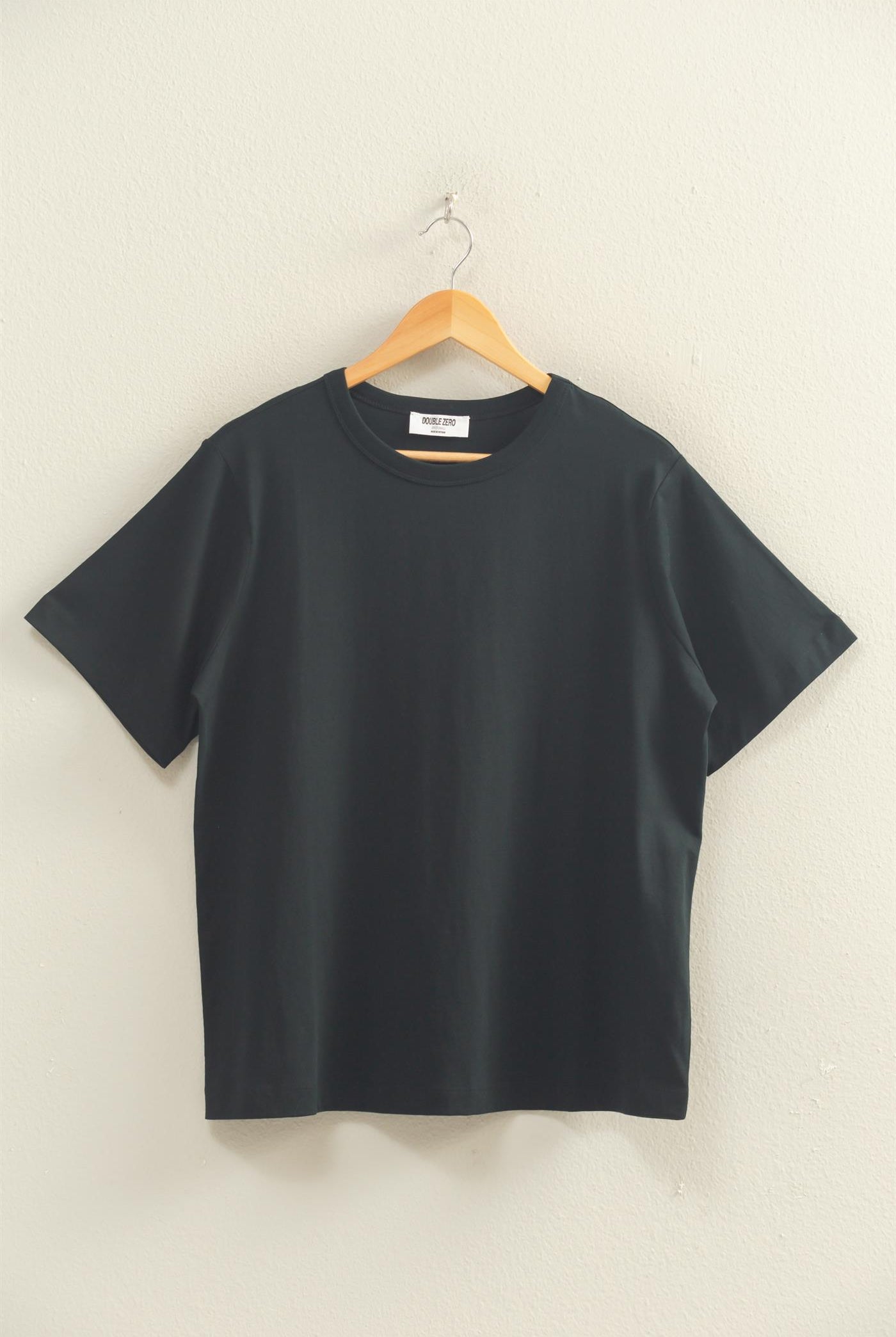 Wholesale Oversized Short Sleeve Crew Neck T-Shirt Clothing Tops DZ26A794 BLACK DOUBLE ZERO