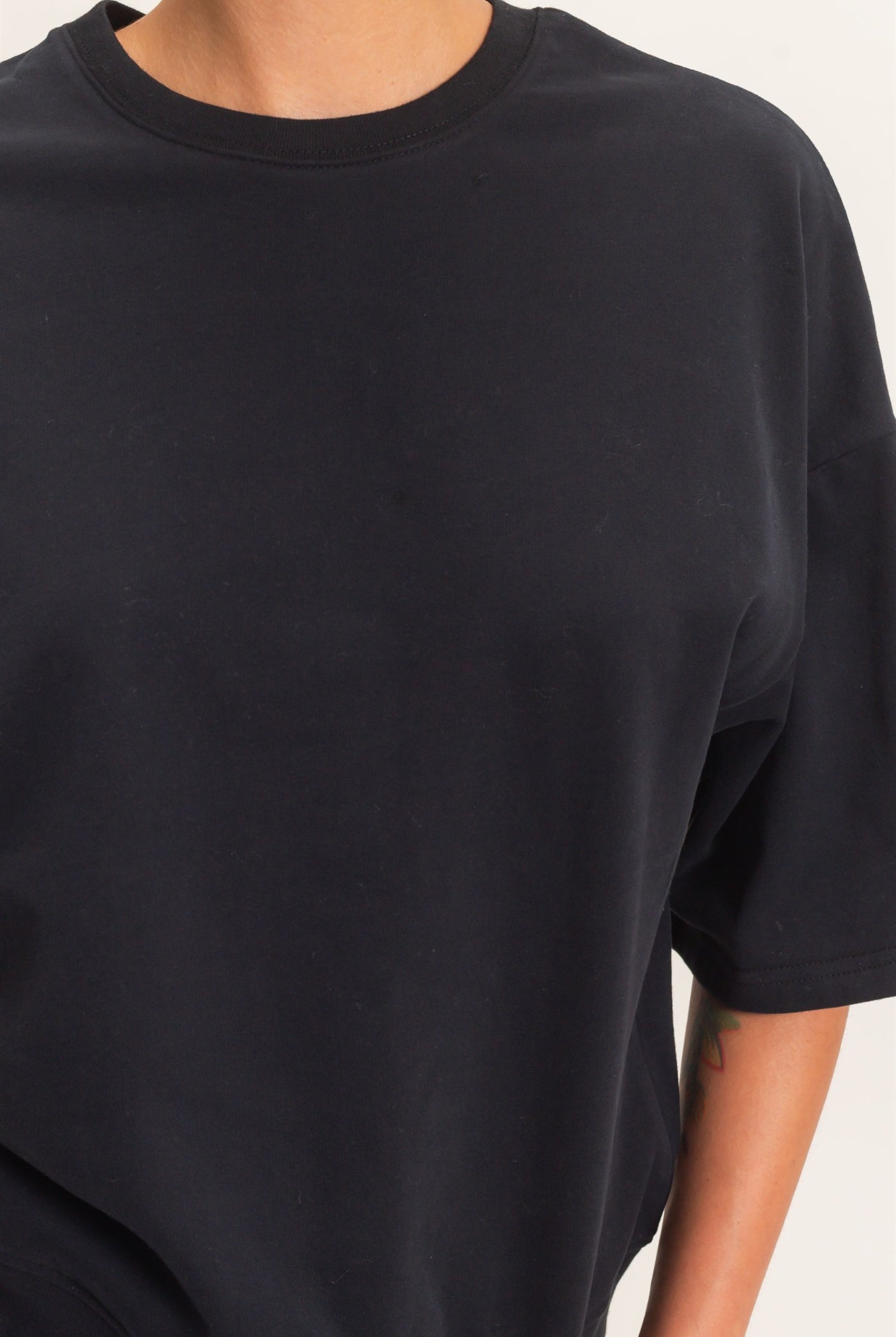 Wholesale Washed Crew Neck Short Sleeve Top Clothing Tops DZ26E381 BLACK DOUBLE ZERO