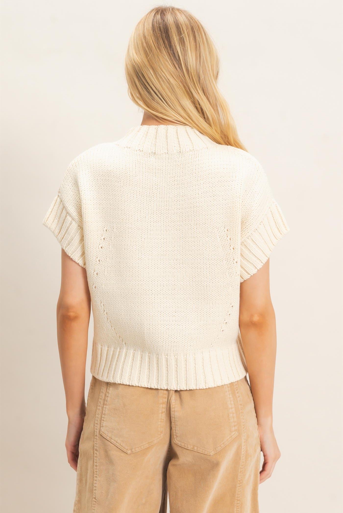 Wholesale Star Pattern Ribbed Sweater Sweaters HF26E051 CREAM HYFVE