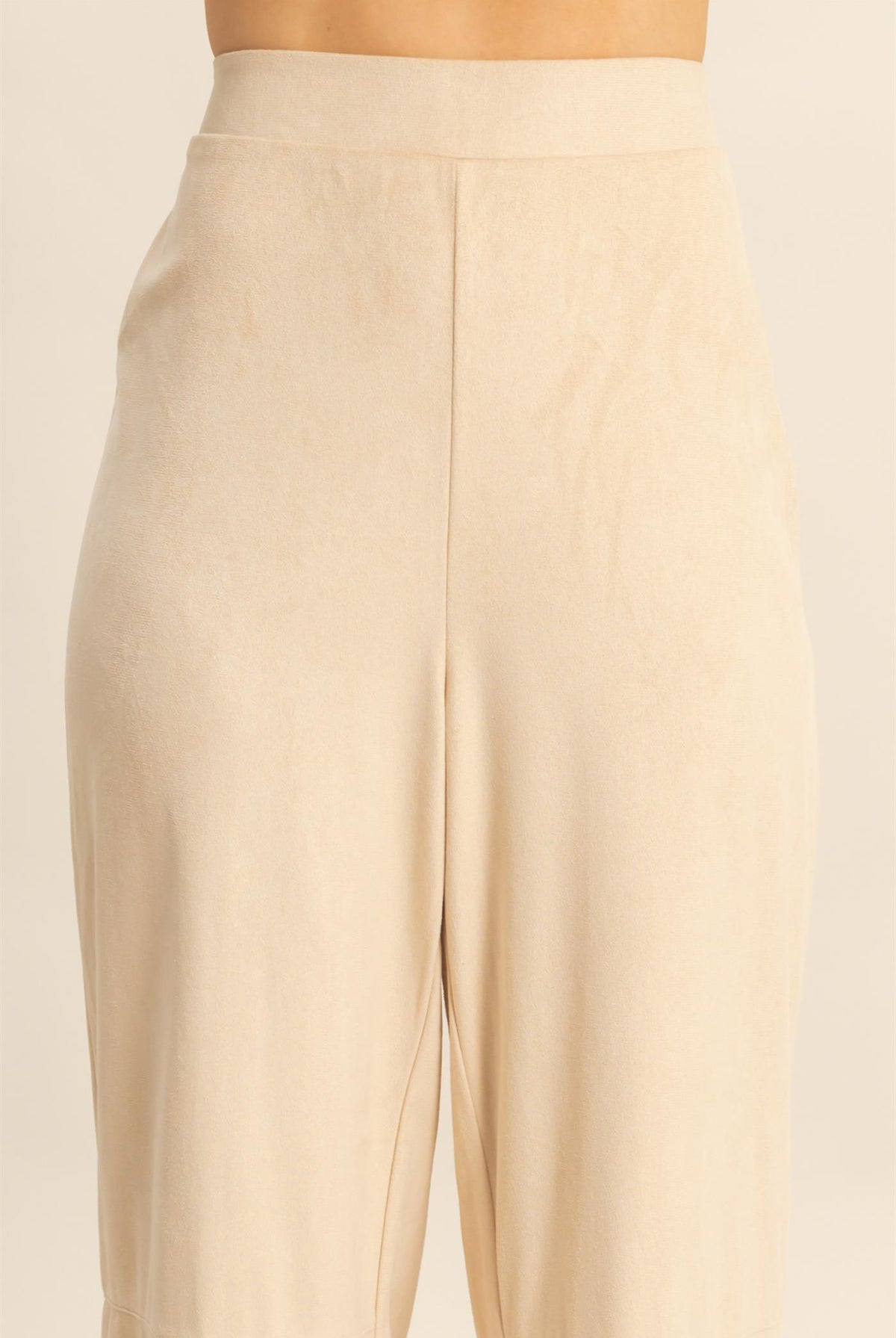 Wholesale Suede Wide-Leg Pants With Tailored Fit Pants HF26A592 SAND HYFVE