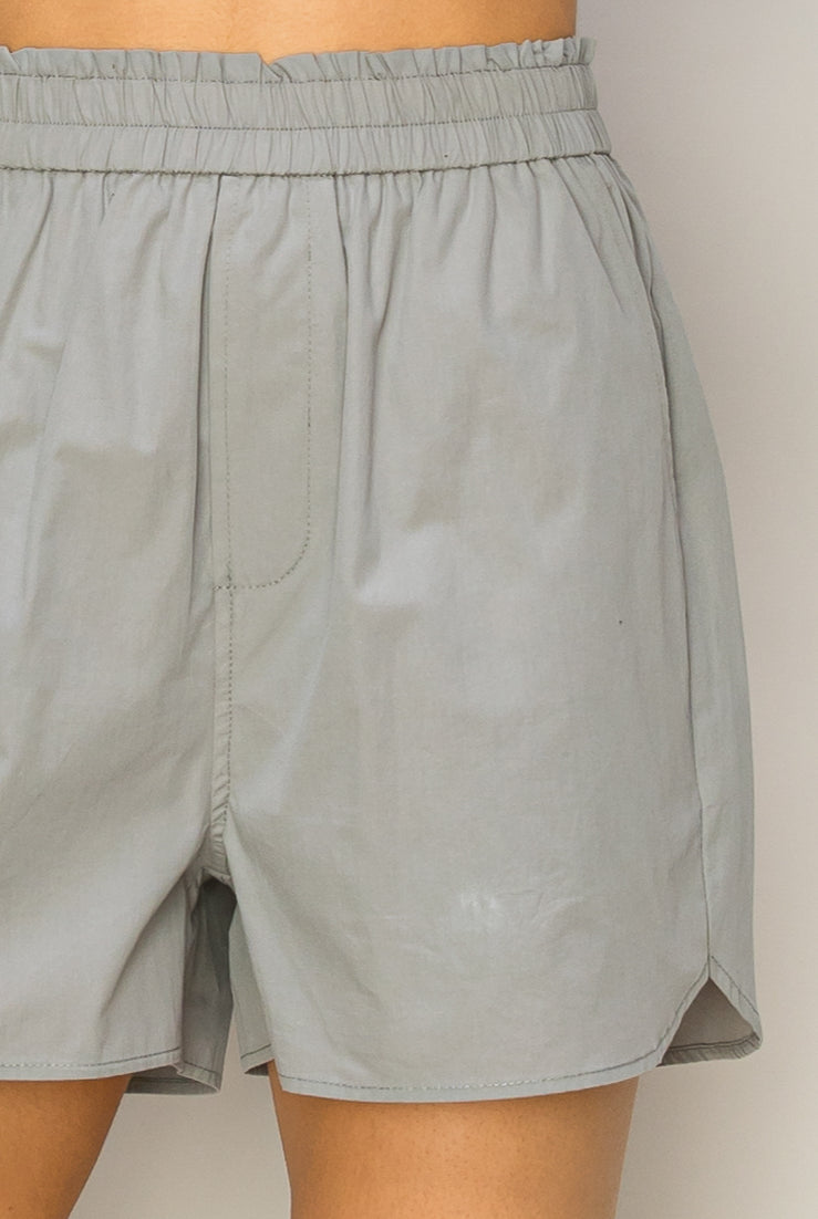 Wholesale Poplin High Waist Shorts Shorts DZ24A298 GRAY DOUBLE ZERO