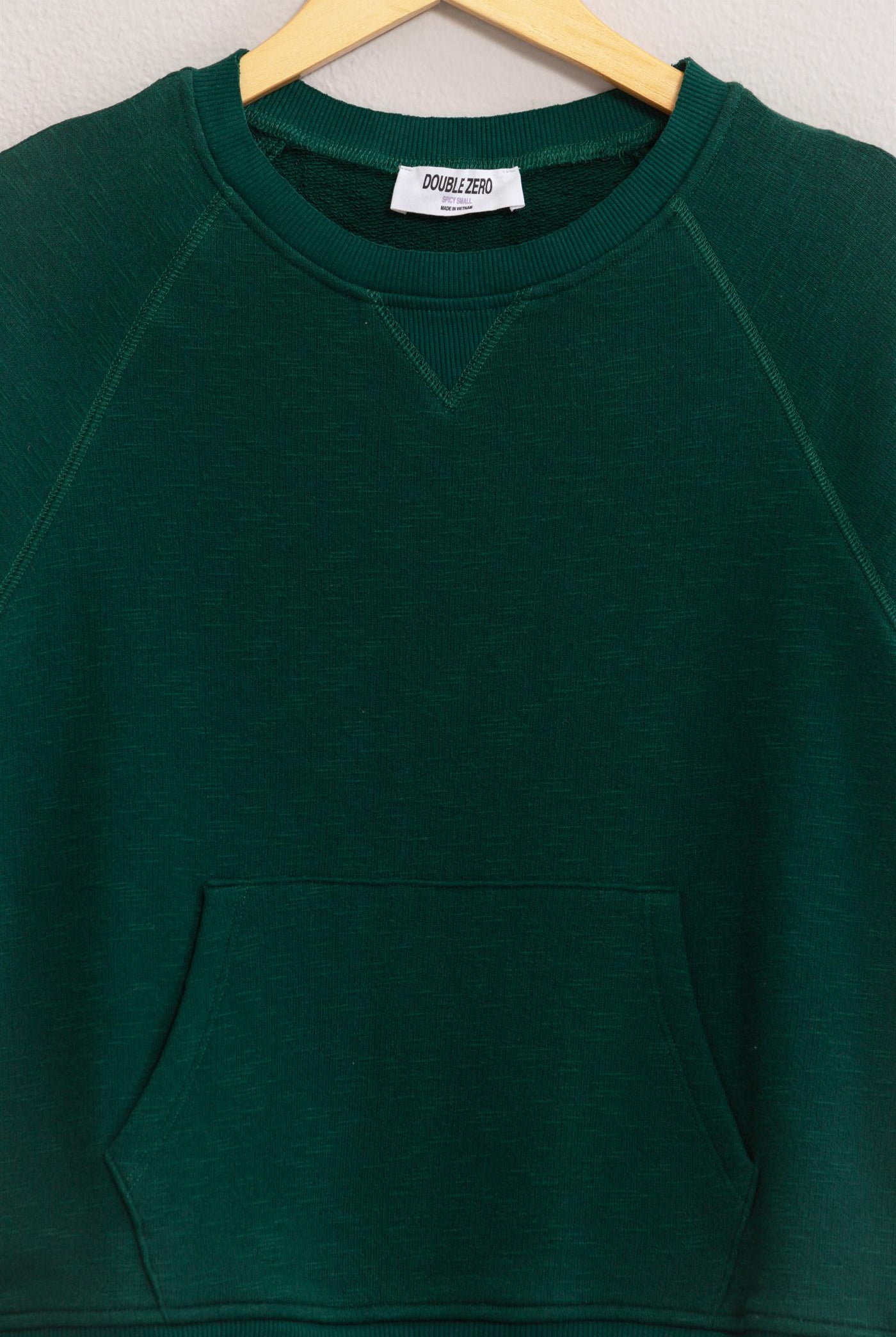 Wholesale Raglan Sleeve Pocket Sweatshirt Sweatshirts DZ24F992 DARK GREEN DOUBLE ZERO