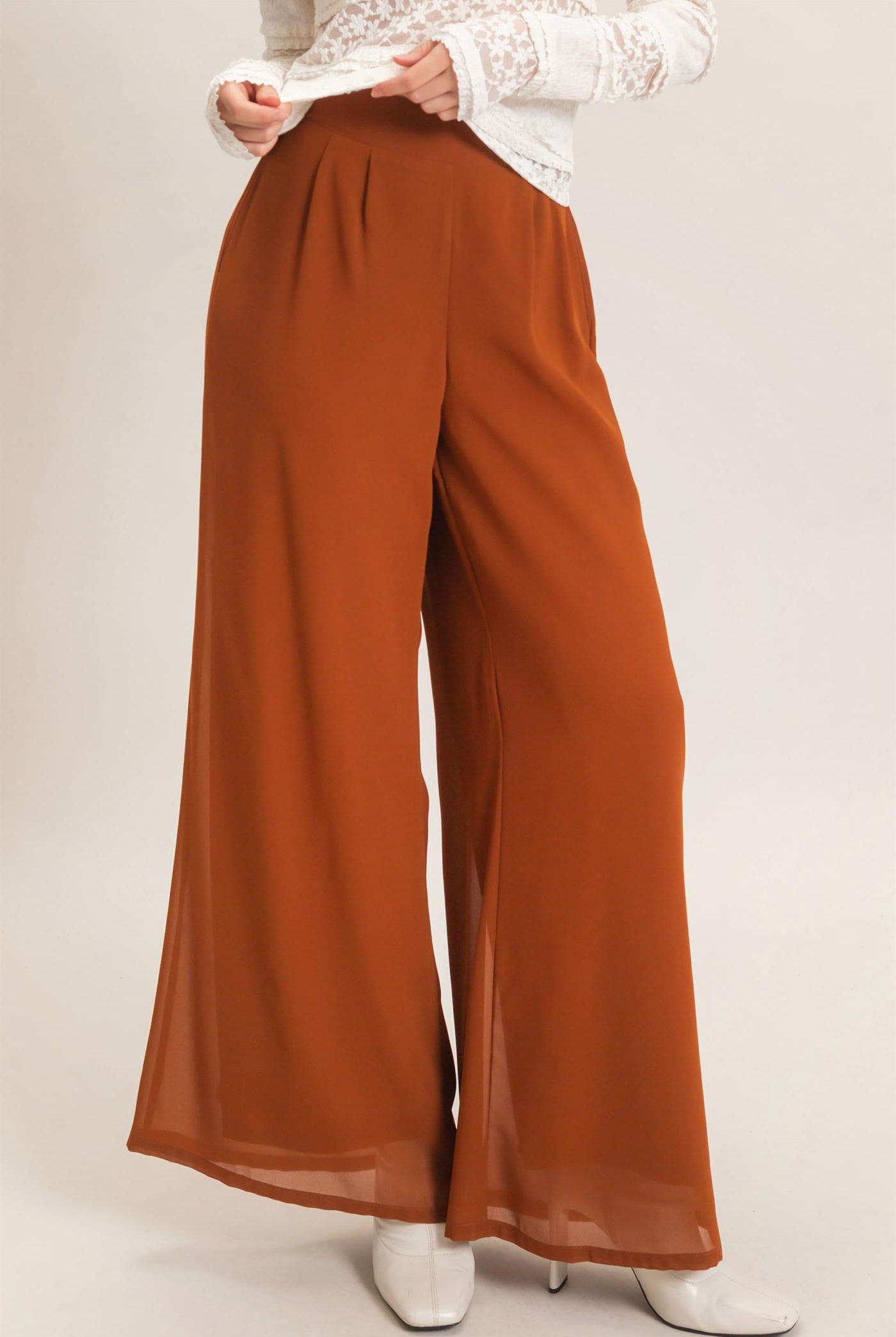 Wholesale Wide-Leg High Waist Pants Pants HF26F068-D CAMEL HYFVE