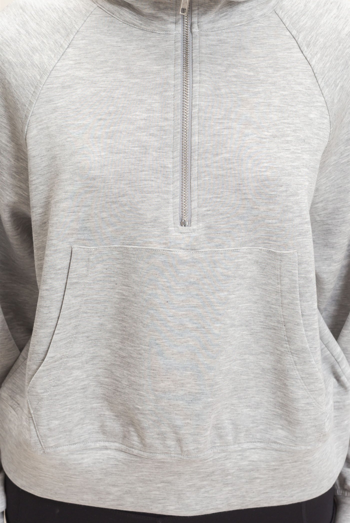 Wholesale Half-Zip Collar Raglan Pullover Sweatshirts DZ26C967 HEATHER GRAY DOUBLE ZERO