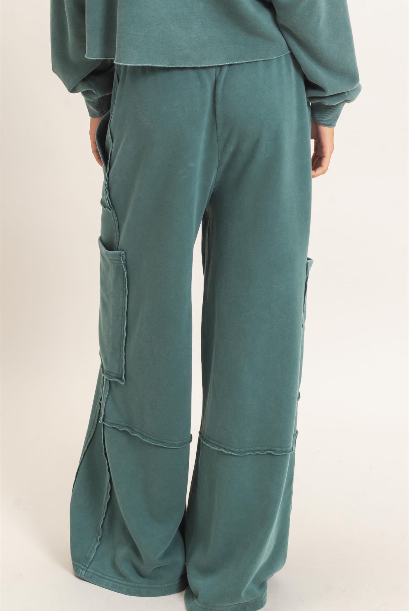 Wholesale Mineral Wash Cargo Pocket Pants Pants DZ26C963 DARK GREEN DOUBLE ZERO