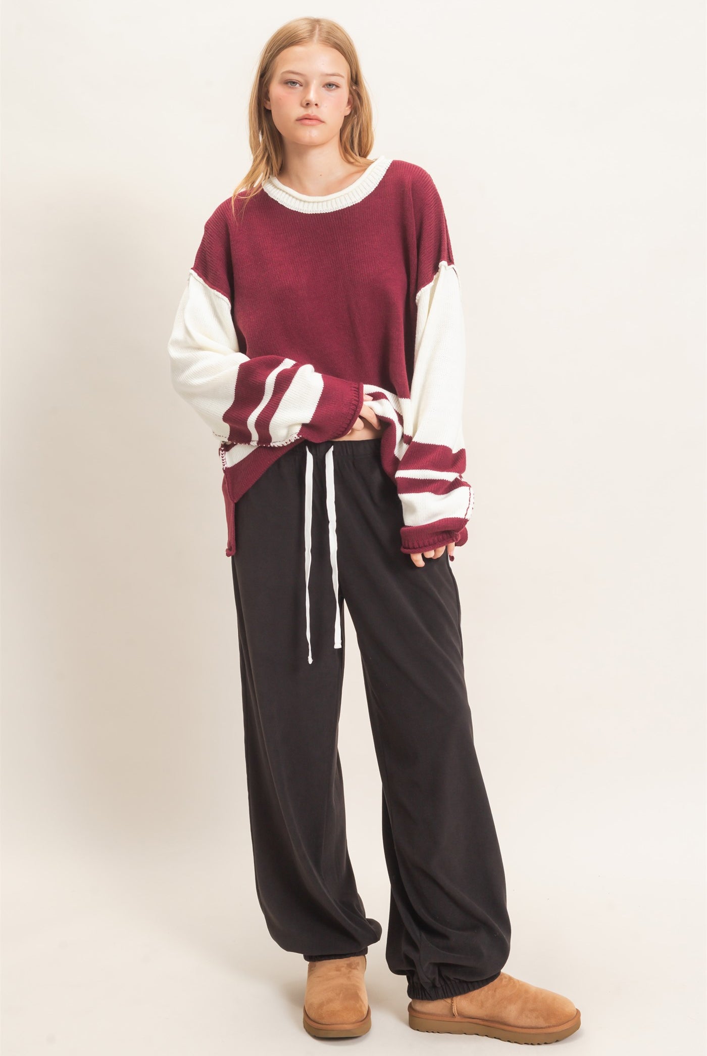 Wholesale Drawstring Waist Jogger Pants Joggers HF26E424-D BLACK HYFVE