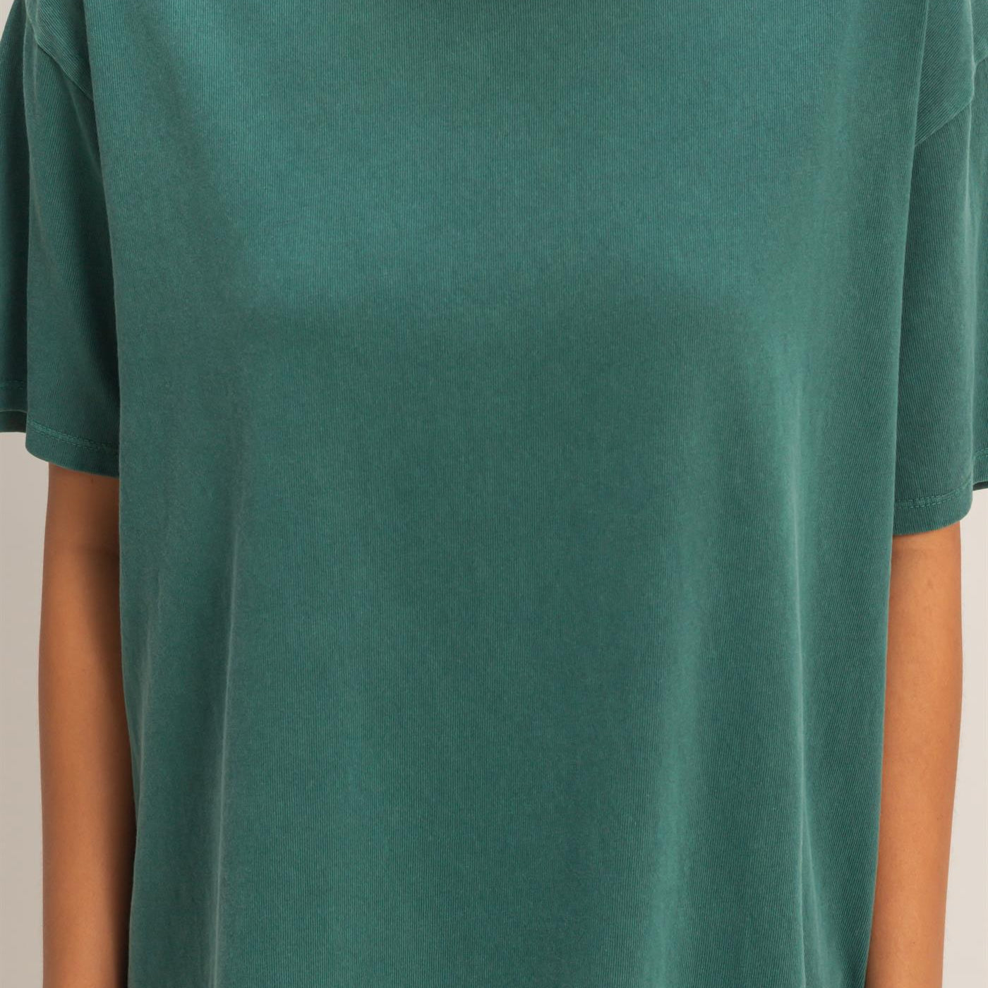 Wholesale Pigment Dyed Crew Neck T-Shirt T-Shirts DZ26A267 DARK TEAL DOUBLE ZERO