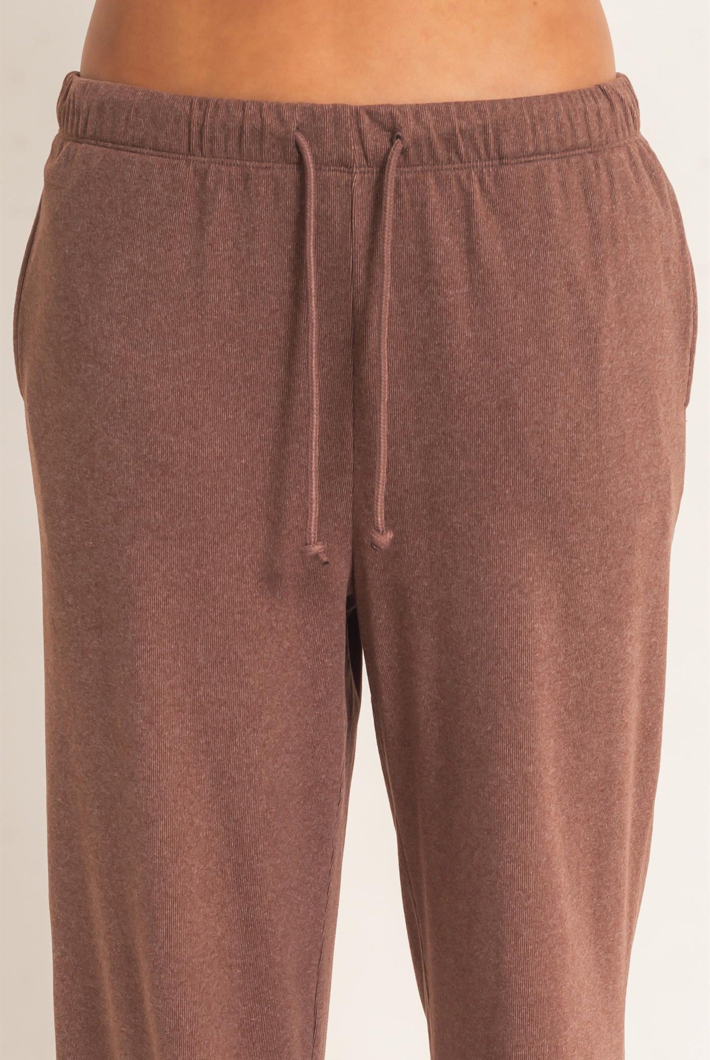 Wholesale Wide Leg Pants With Drawcord Pants DZ26E288 DARK BROWN DOUBLE ZERO