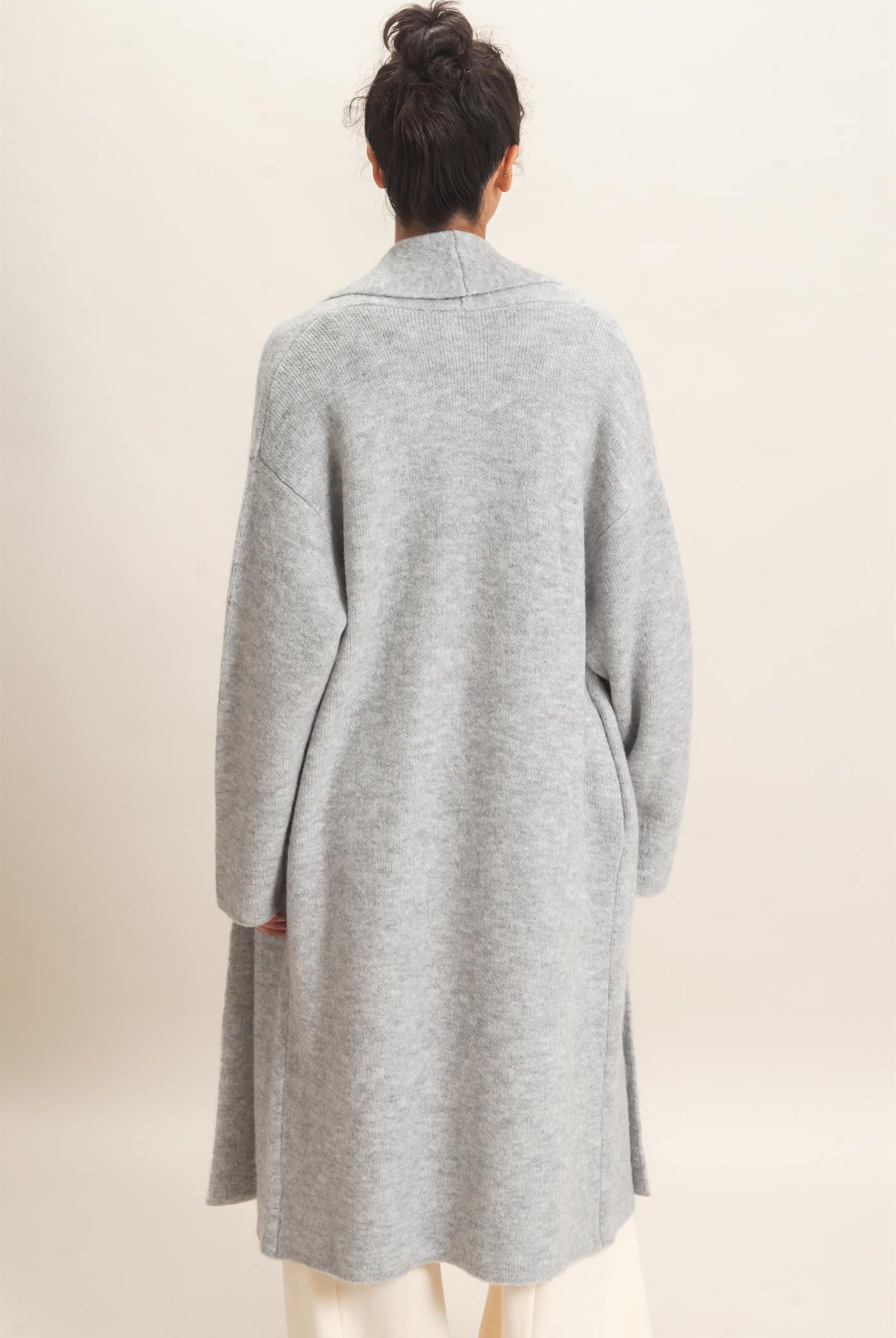 Wholesale Duster Cardigan Sweaters DZ26E267 HEATHER GRAY DOUBLE ZERO