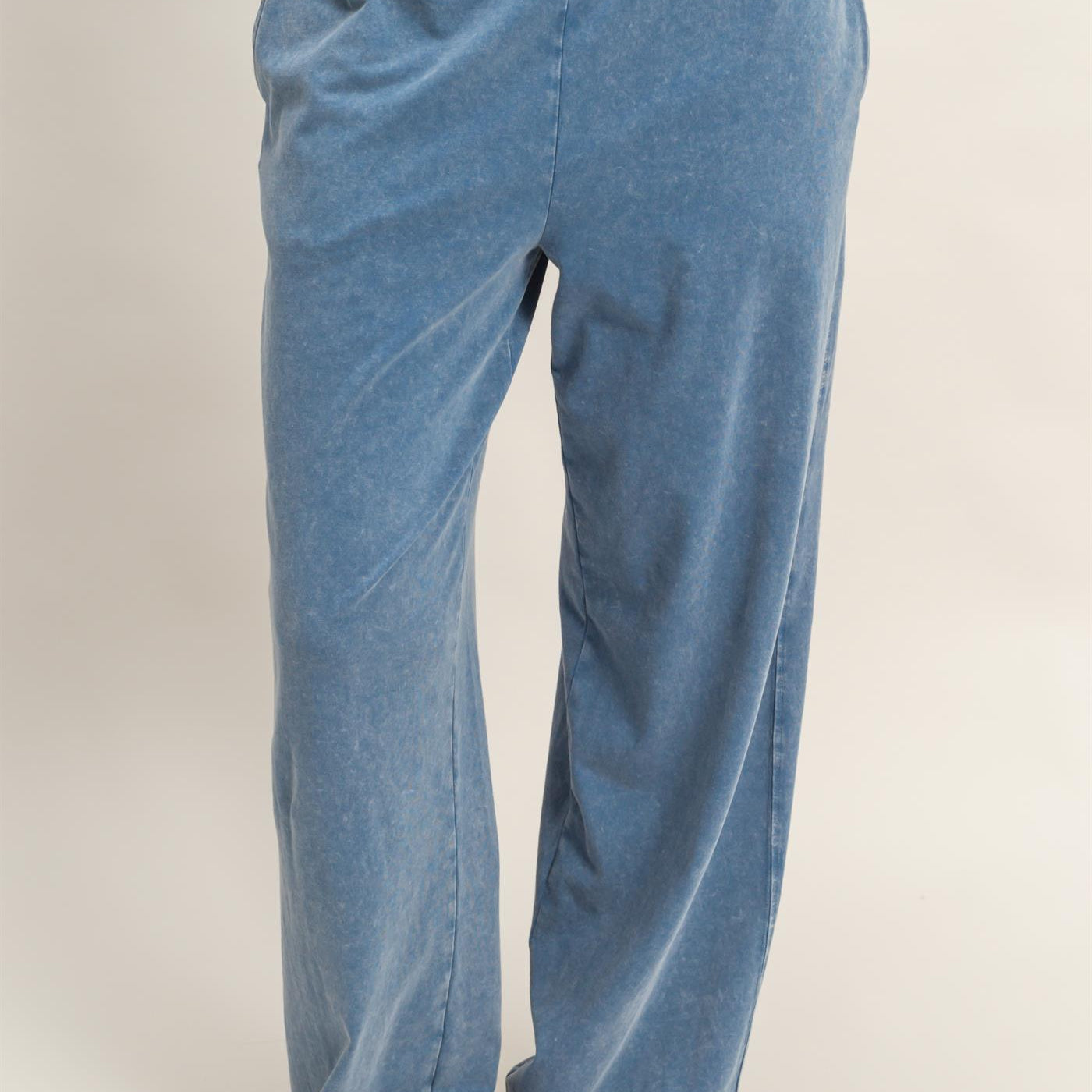 Wholesale Rolled Sleeve Wrap-Front Crop Top And Jogger Set Clothing DZ26A172-SET NAVY DOUBLE ZERO