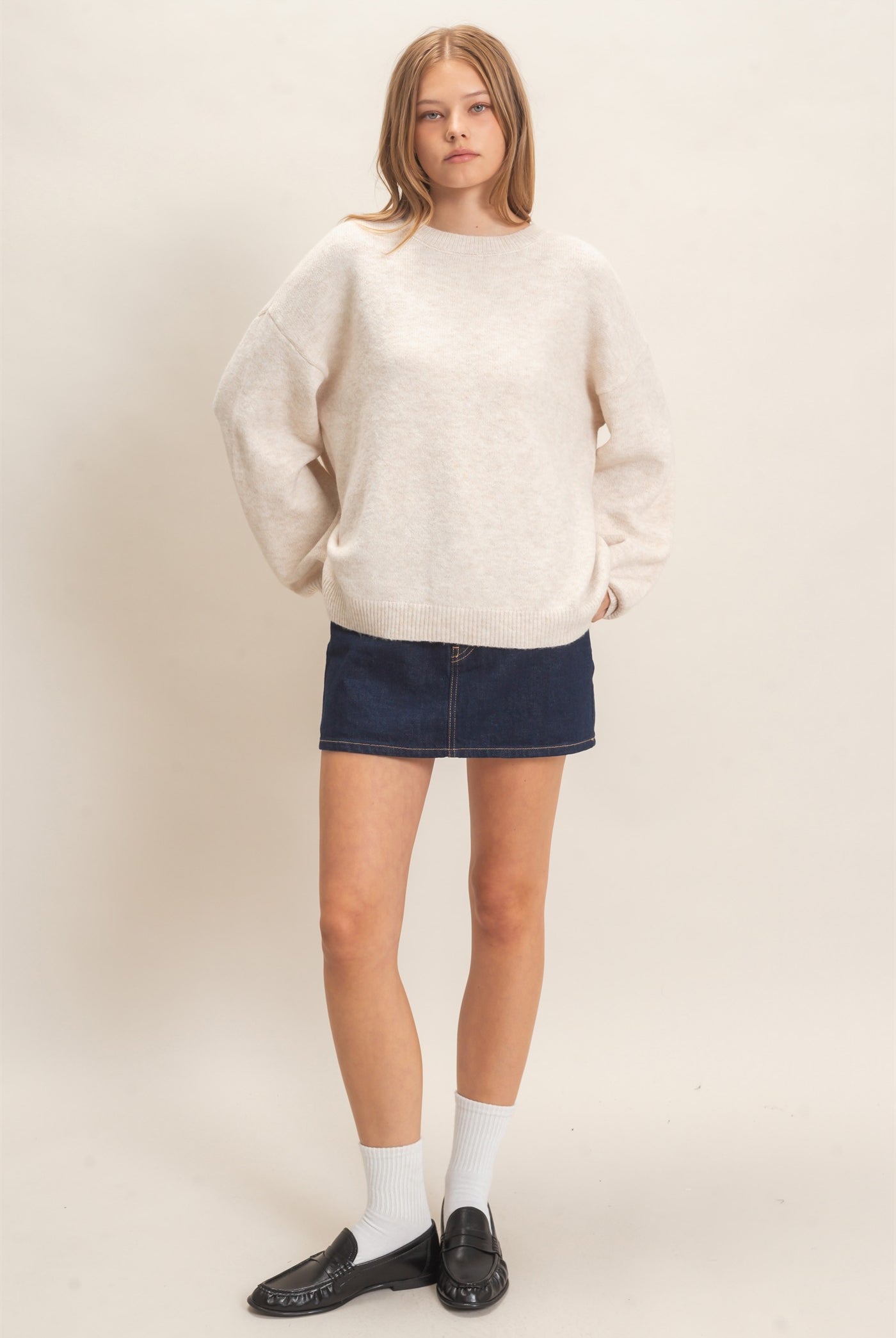 Wholesale Open Back Sweater With Organza Bows Sweaters HF26F149 VANILLA CREAM HYFVE
