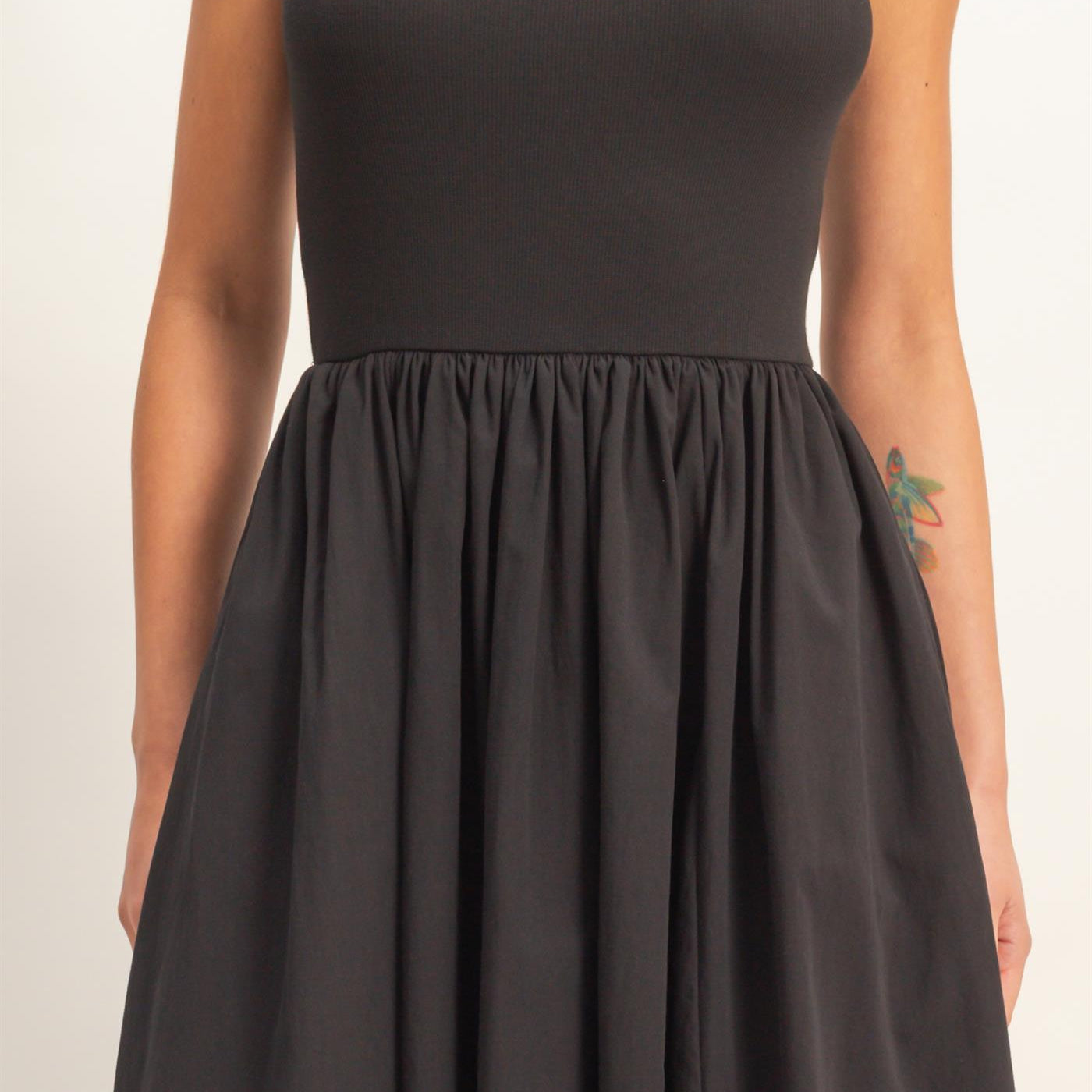 Wholesale Strapless Flowy Midi Dress Dresses DZ26A744 BLACK DOUBLE ZERO