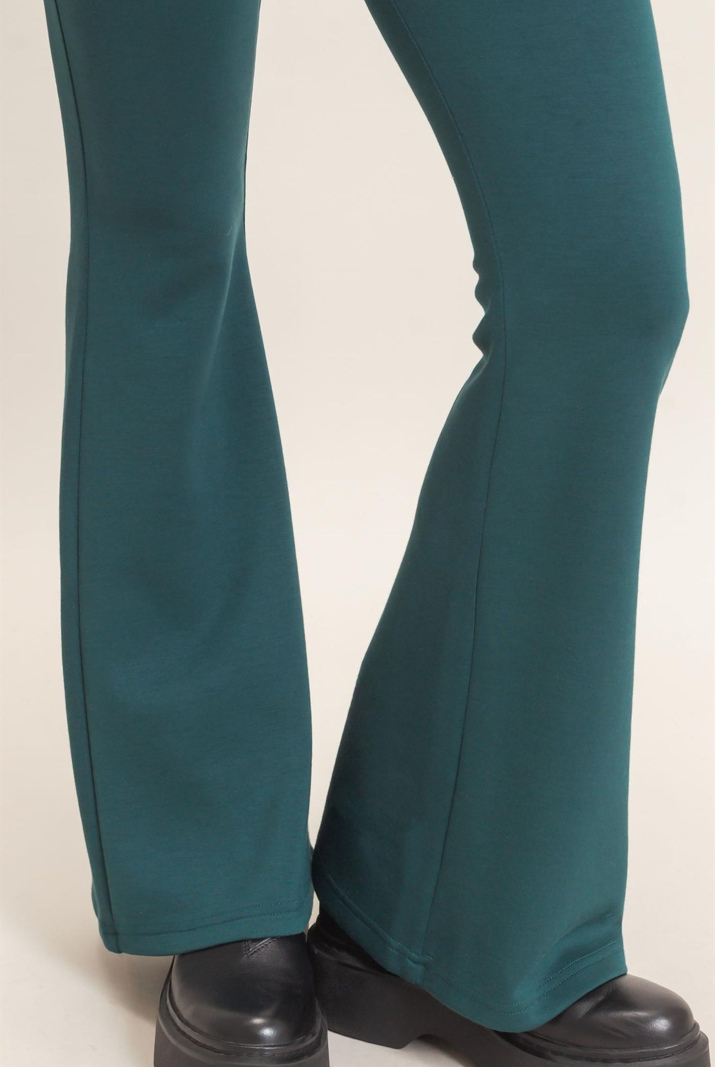 Wholesale Flared Elastic Waist Pants Pants DZ26E393 DEEP GREEN DOUBLE ZERO