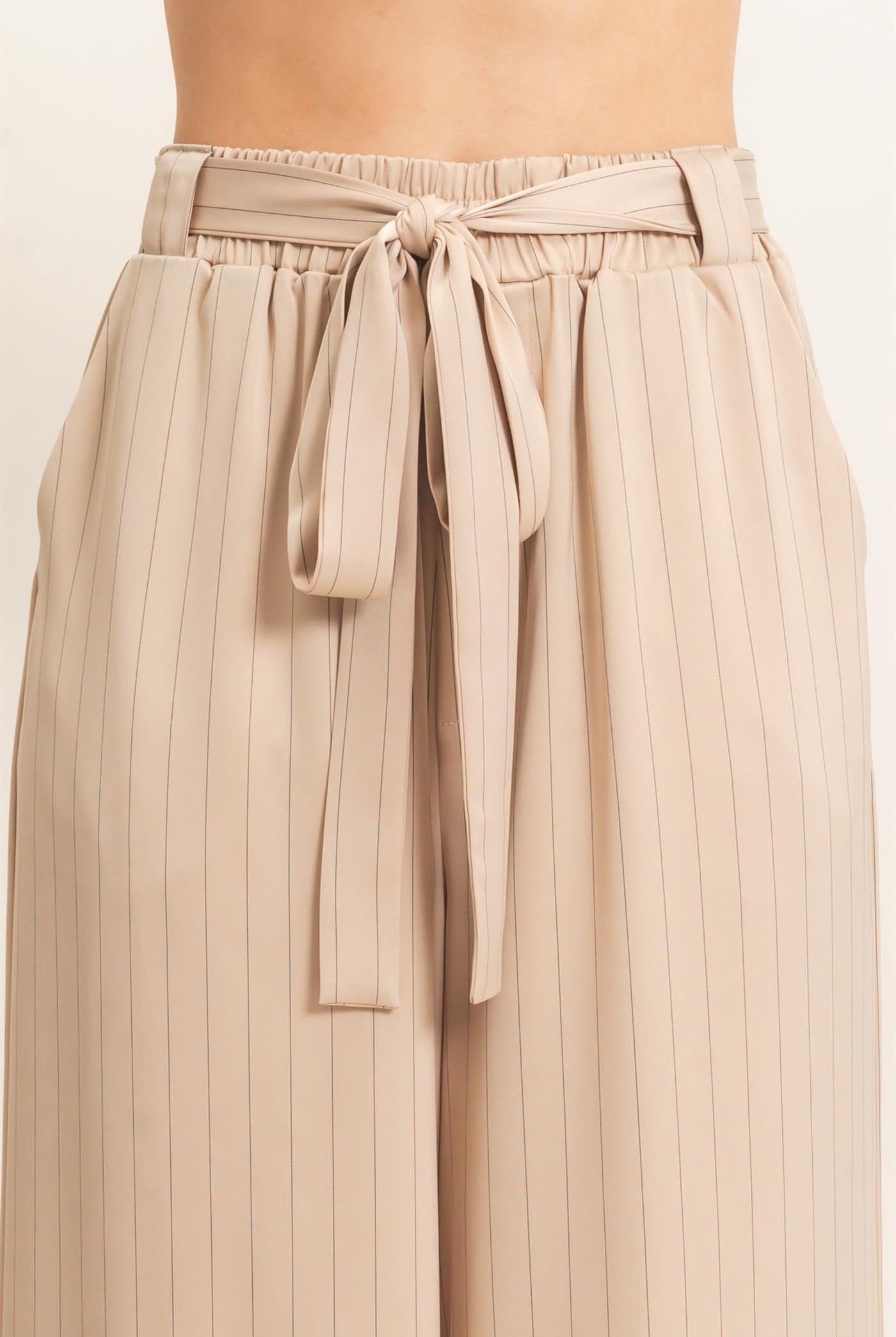 Wholesale Pinstripe Wide-Leg Pants Pants HF25F030 LIGHT TAUPE HYFVE