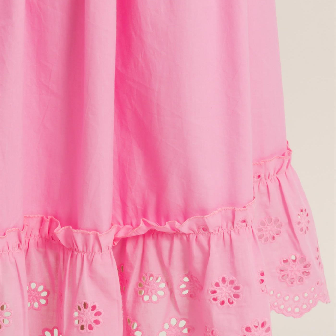 Wholesale Tiered Eyelet Maxi Skirt Skirts HF26C313 PINK HYFVE