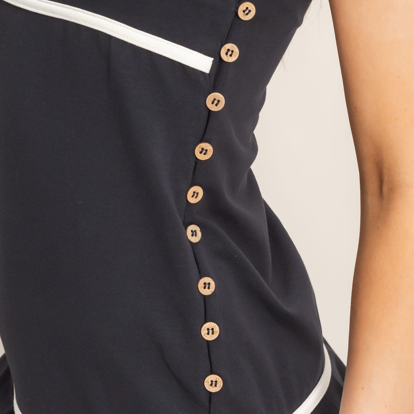 Wholesale Striped Strapless Flounce Dress Dresses HF26A180 D.NAVY HYFVE