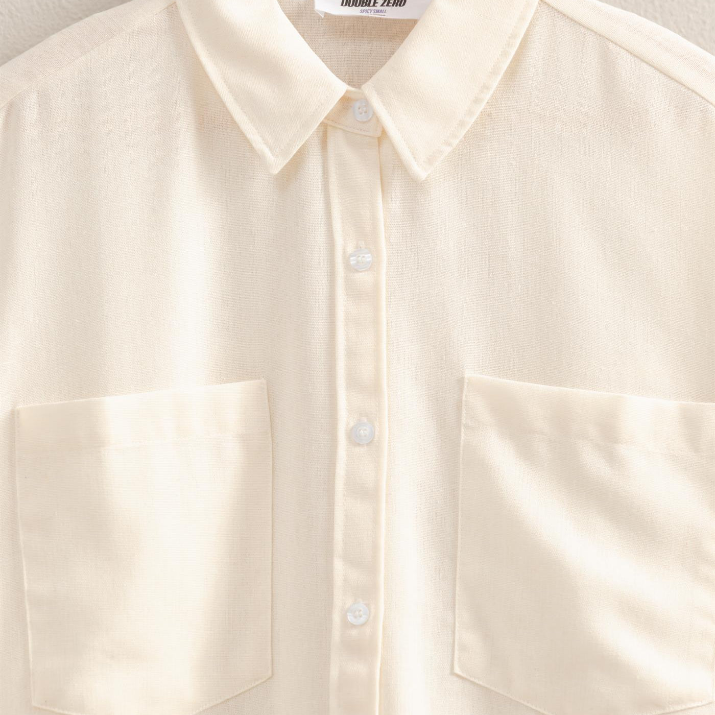 Wholesale Sand Washed Relaxed Long Sleeve Shirt Clothing Tops DZ24C609 WHITE DOUBLE ZERO